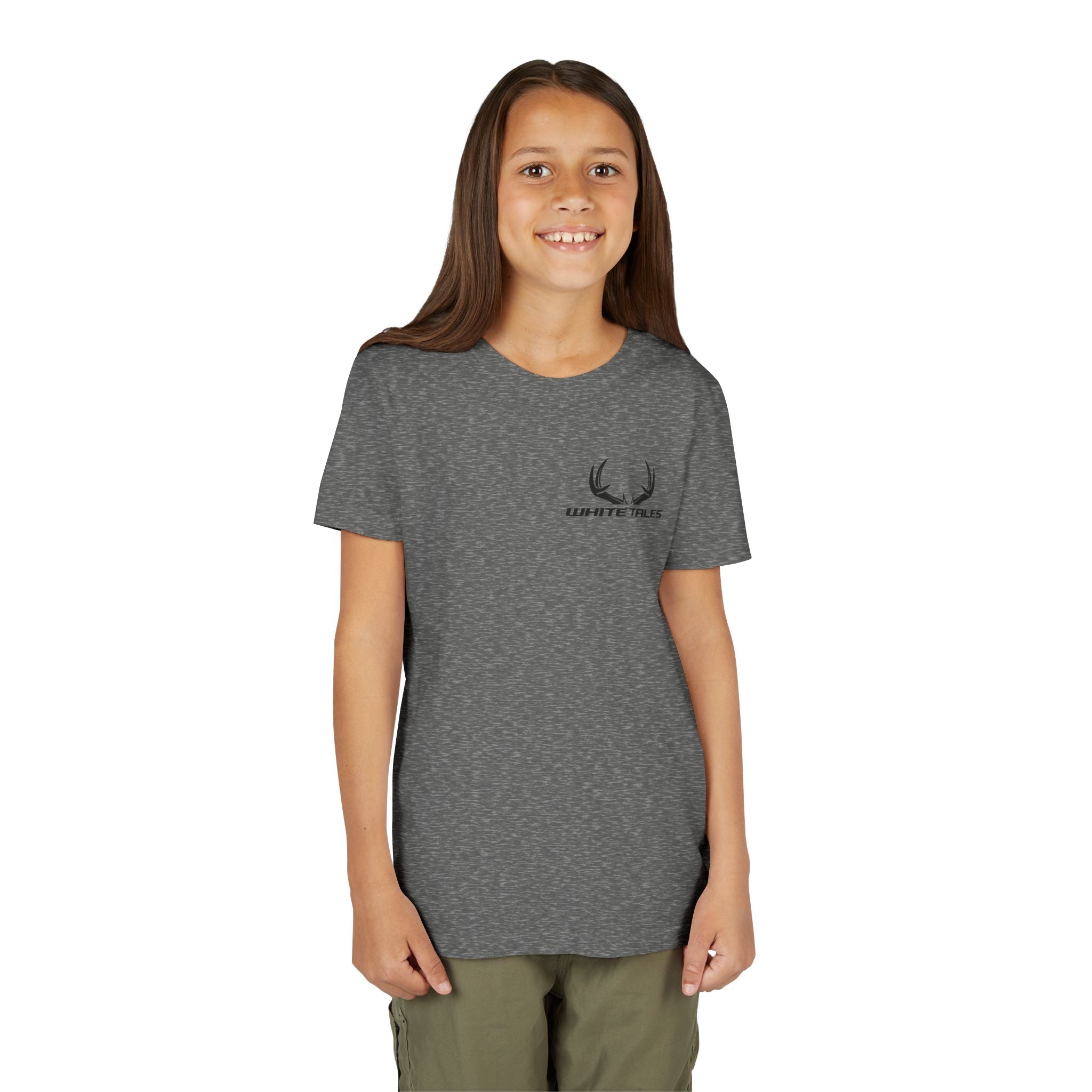 Youth Tee - 'WhiteTales' Antler Logo Kids Graphic Shirt