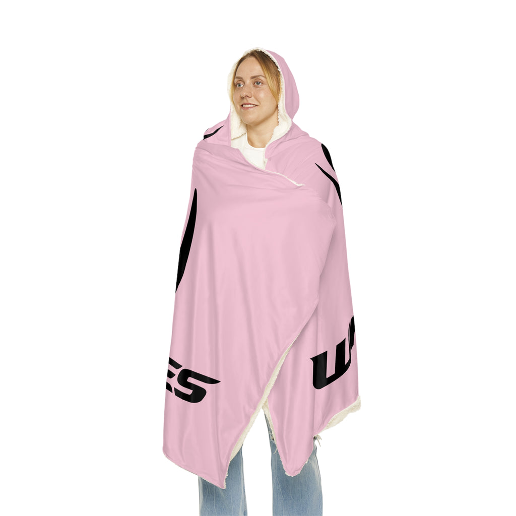Hooded Blanket — Pink "WHITETALES" Antler Snuggle Throw