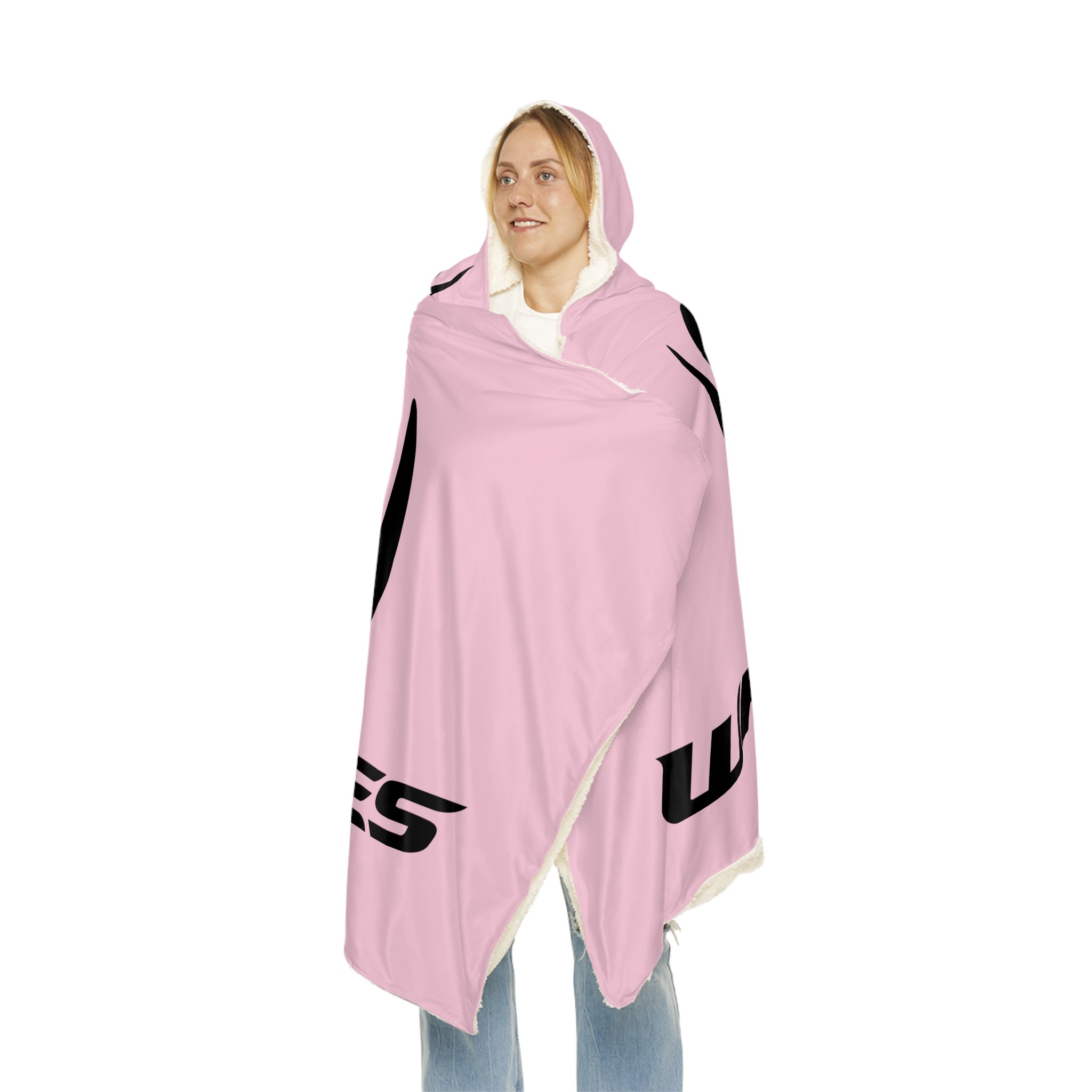 Hooded Blanket — Pink "WHITETALES" Antler Snuggle Throw