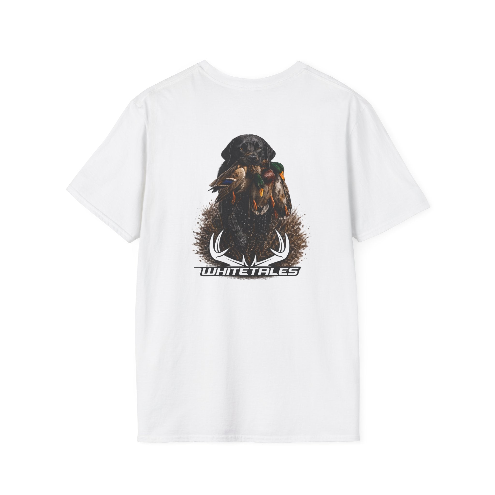 Whitetales Antler Black Lab T‑Shirt — Minimal Outdoors Hunting Tee