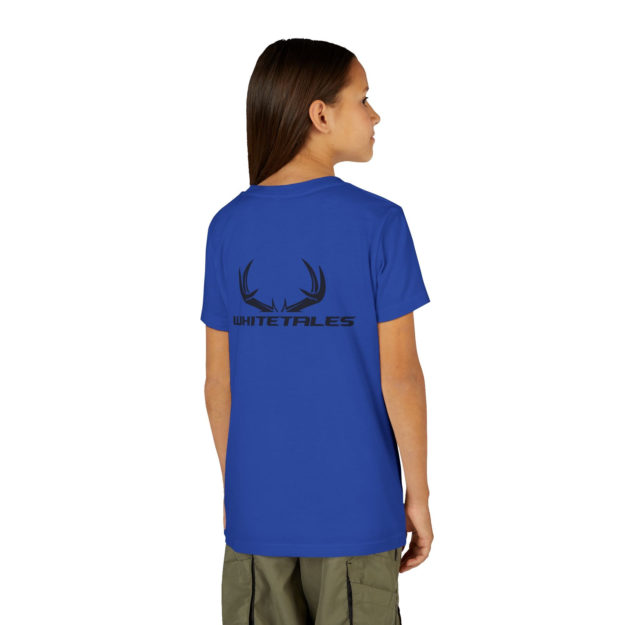 Youth Tee - 'WhiteTales' Antler Logo Kids Graphic Shirt