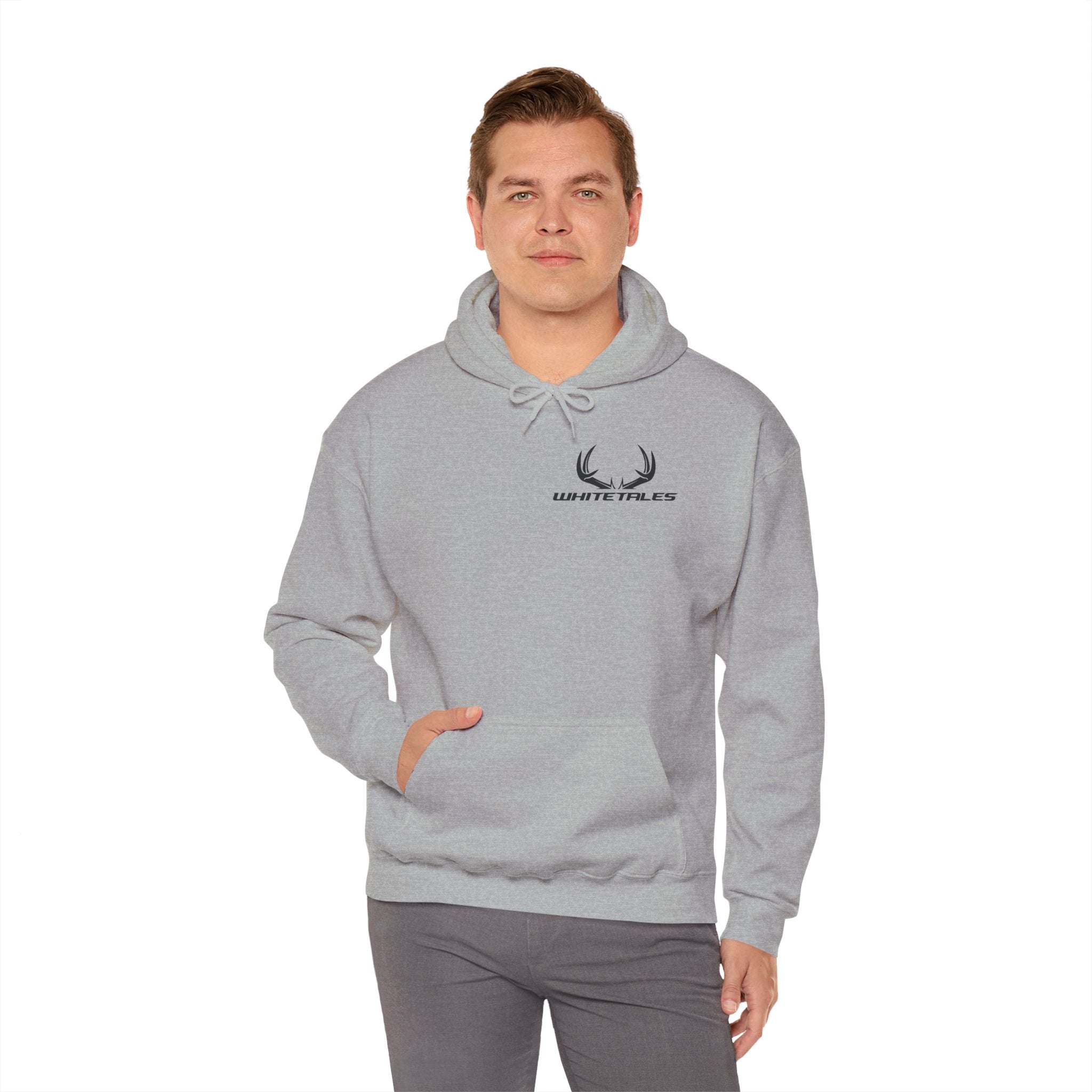 Whitetales Antler Logo Hoodie — Minimal Hunting Pullover