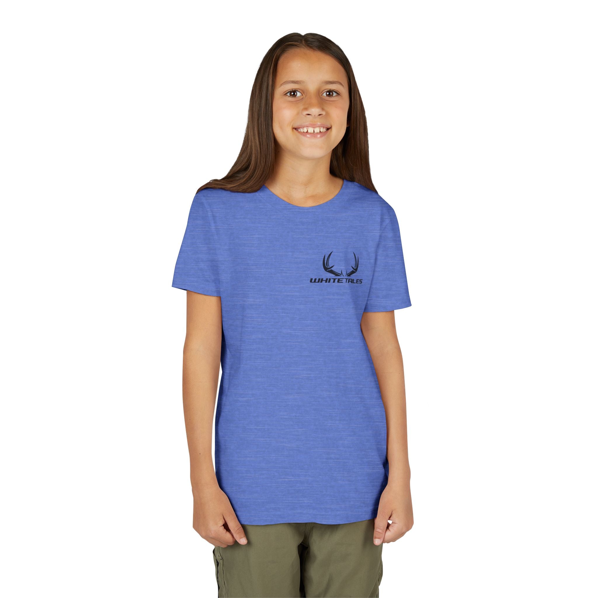 Youth Tee - 'WhiteTales' Antler Logo Kids Graphic Shirt
