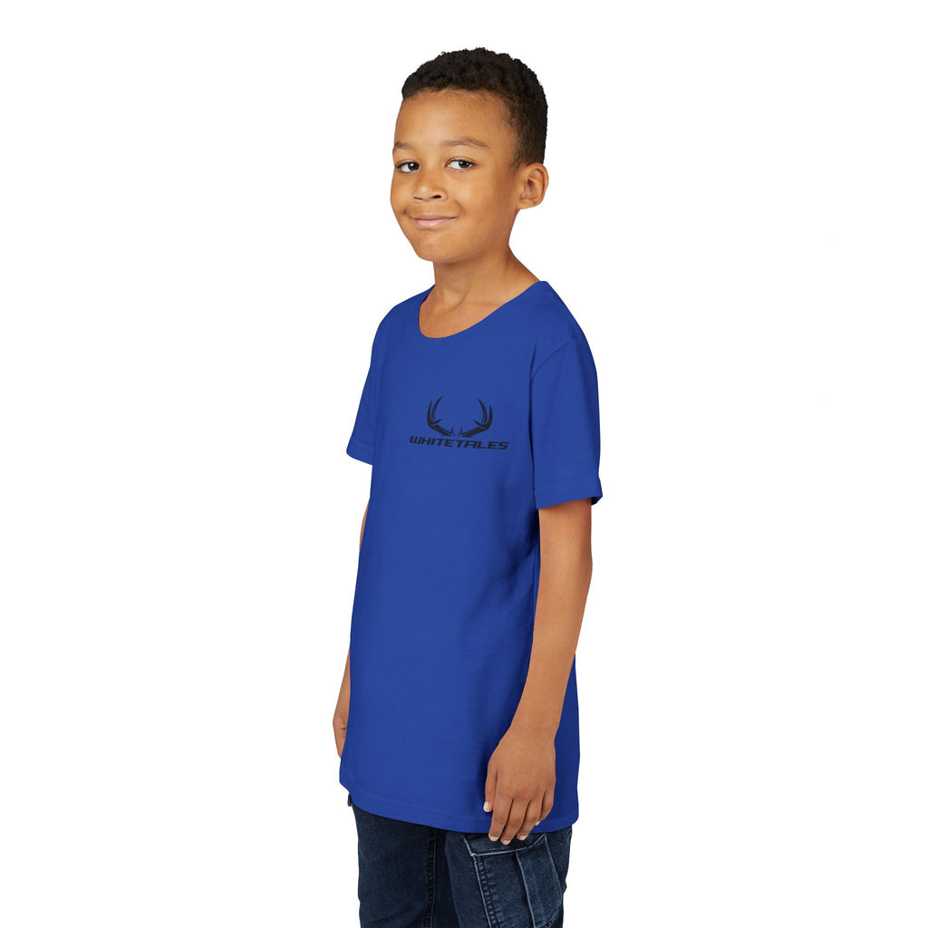 Youth Tee - 'WhiteTales' Antler Logo Kids Graphic Shirt
