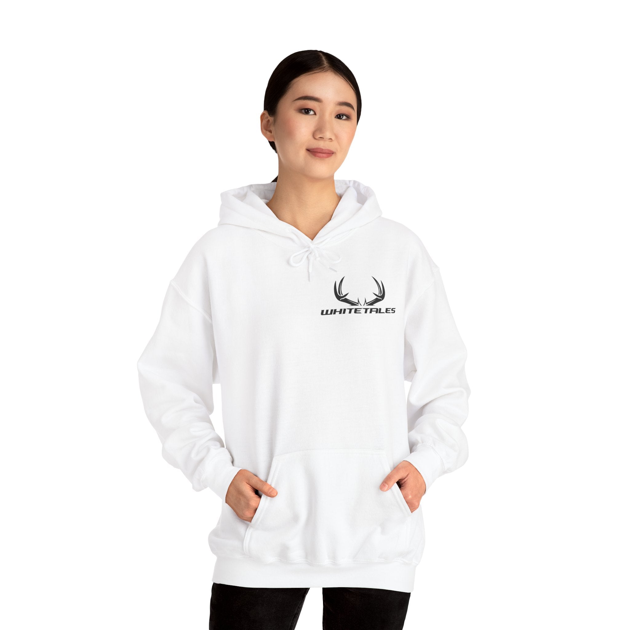 Whitetales Antler Logo Hoodie — Minimal Hunting Pullover