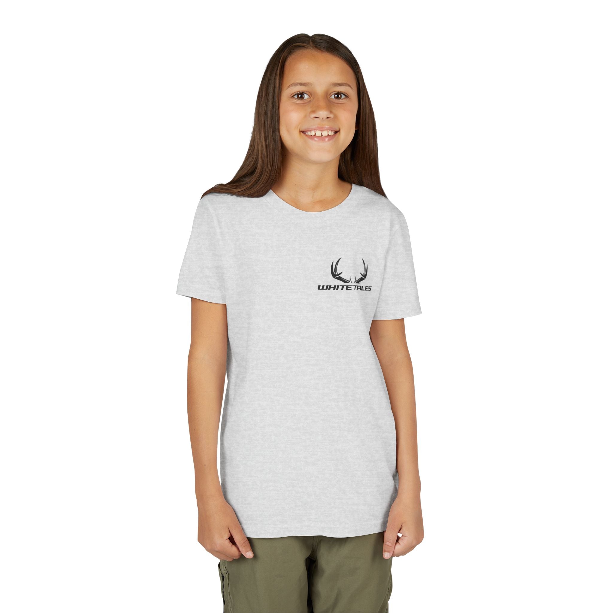 Youth Tee - 'WhiteTales' Antler Logo Kids Graphic Shirt
