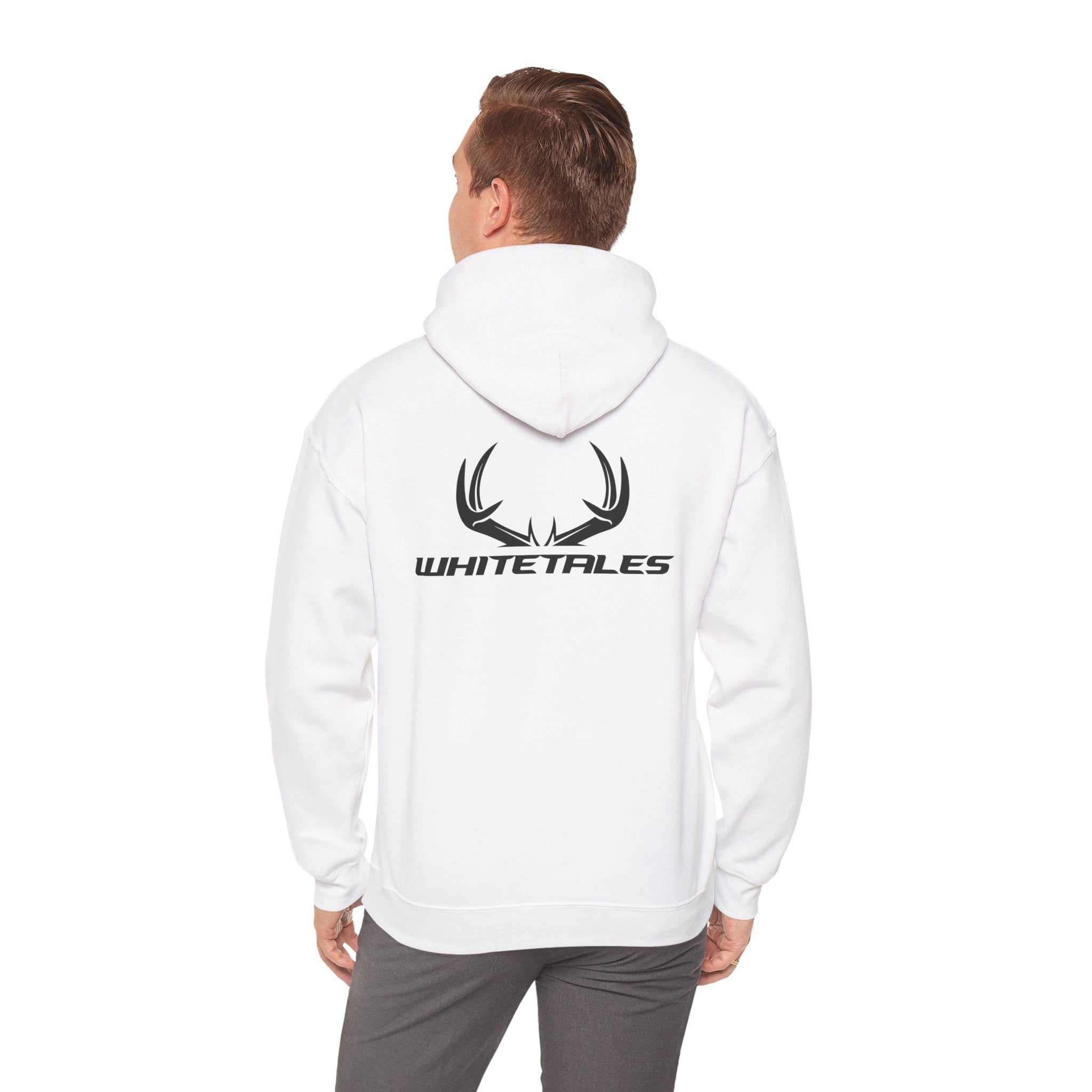 Whitetales Antler Logo Hoodie — Minimal Hunting Pullover