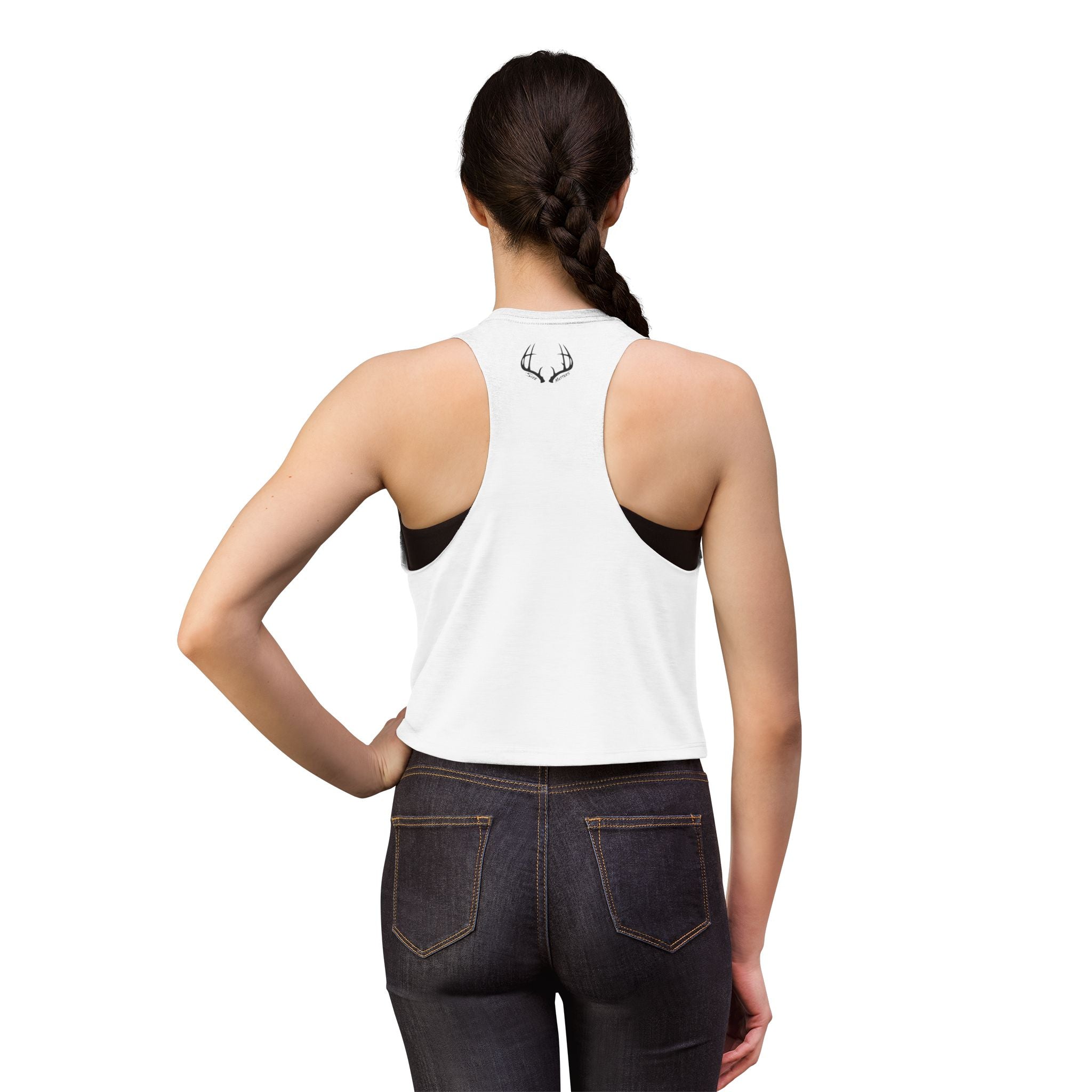 Whitetales Antler Logo Crop Top — Women's Graphic Tank