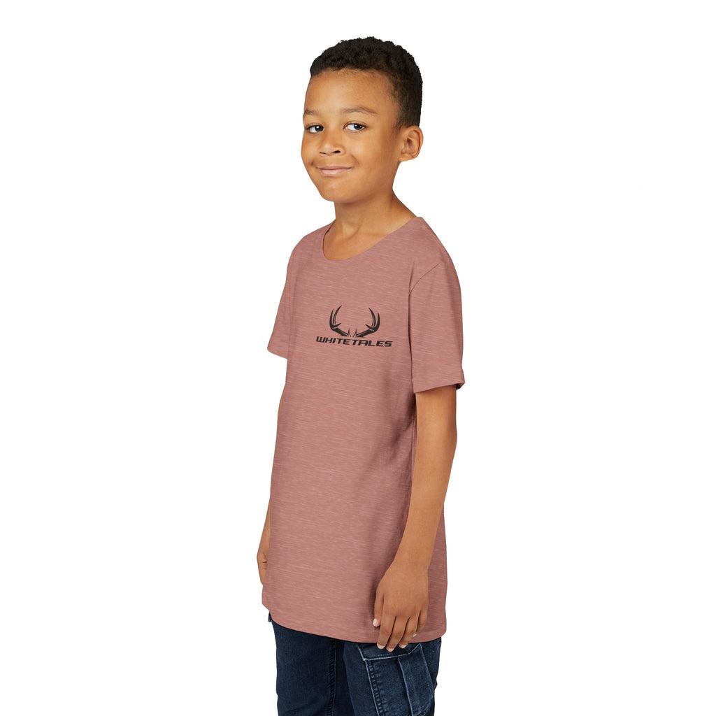 Youth Tee - 'WhiteTales' Antler Logo Kids Graphic Shirt