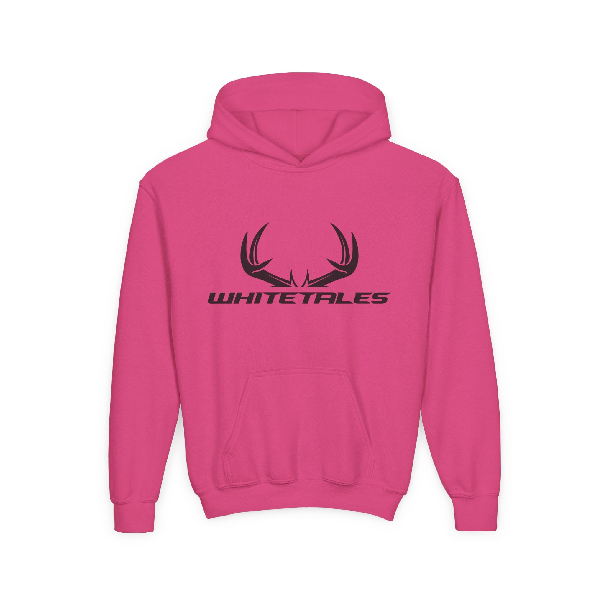 Youth Hoodie — 'Whitetales' Antler Graphic Hoodie (Size Matters Back Design)