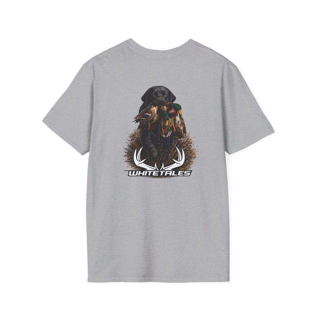 Whitetales Antler Black Lab T‑Shirt — Minimal Outdoors Hunting Tee