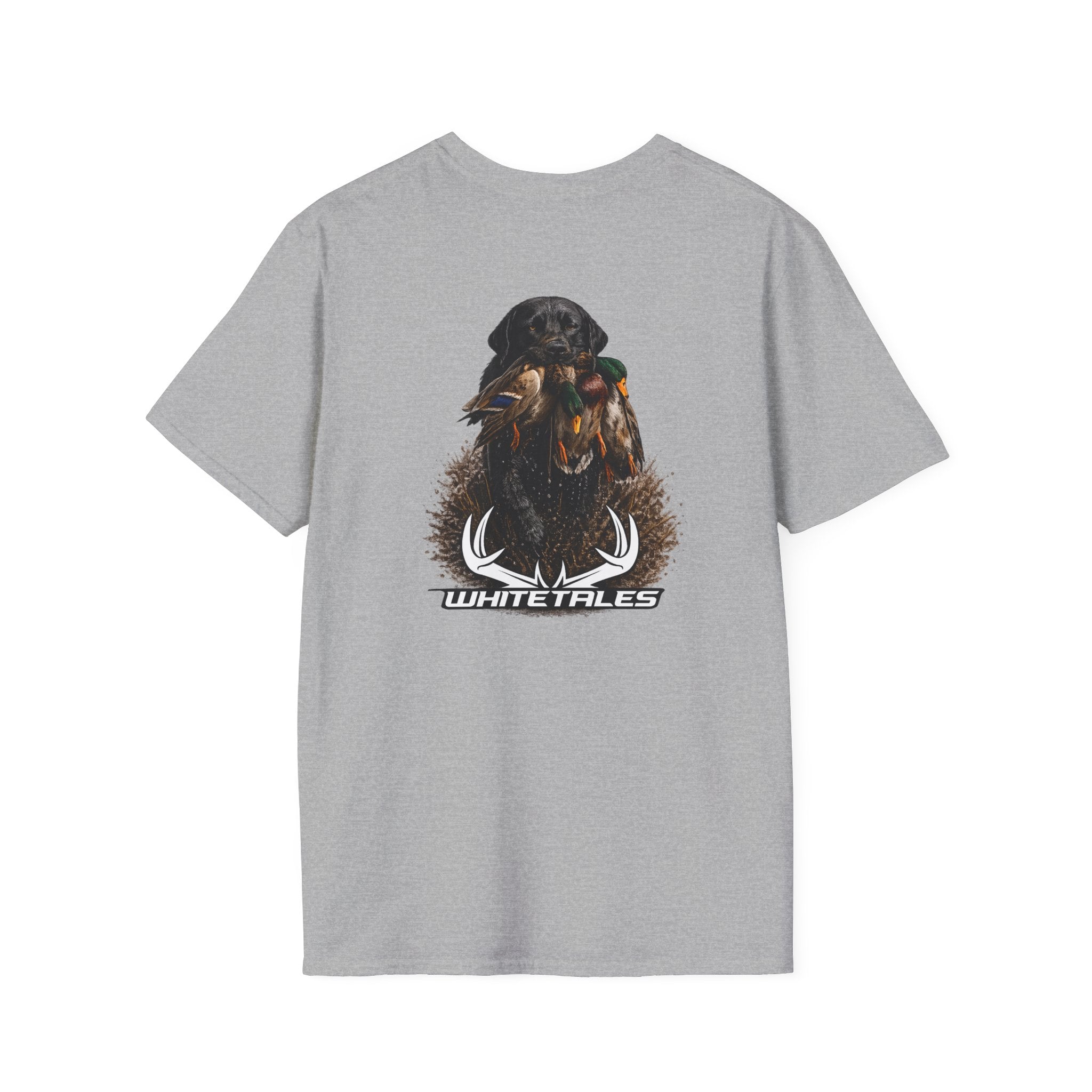 Whitetales Antler Black Lab T‑Shirt — Minimal Outdoors Hunting Tee