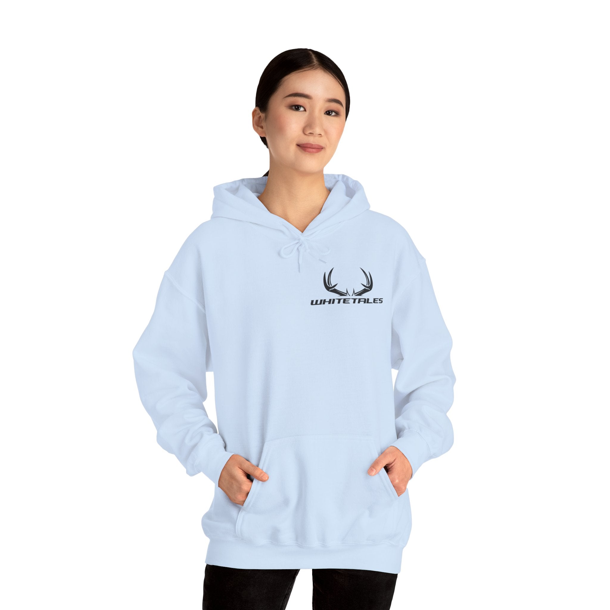 Whitetales Antler Logo Hoodie — Minimal Hunting Pullover