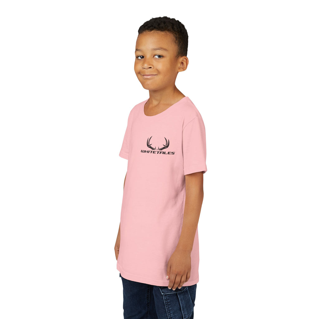 Youth Tee - 'WhiteTales' Antler Logo Kids Graphic Shirt