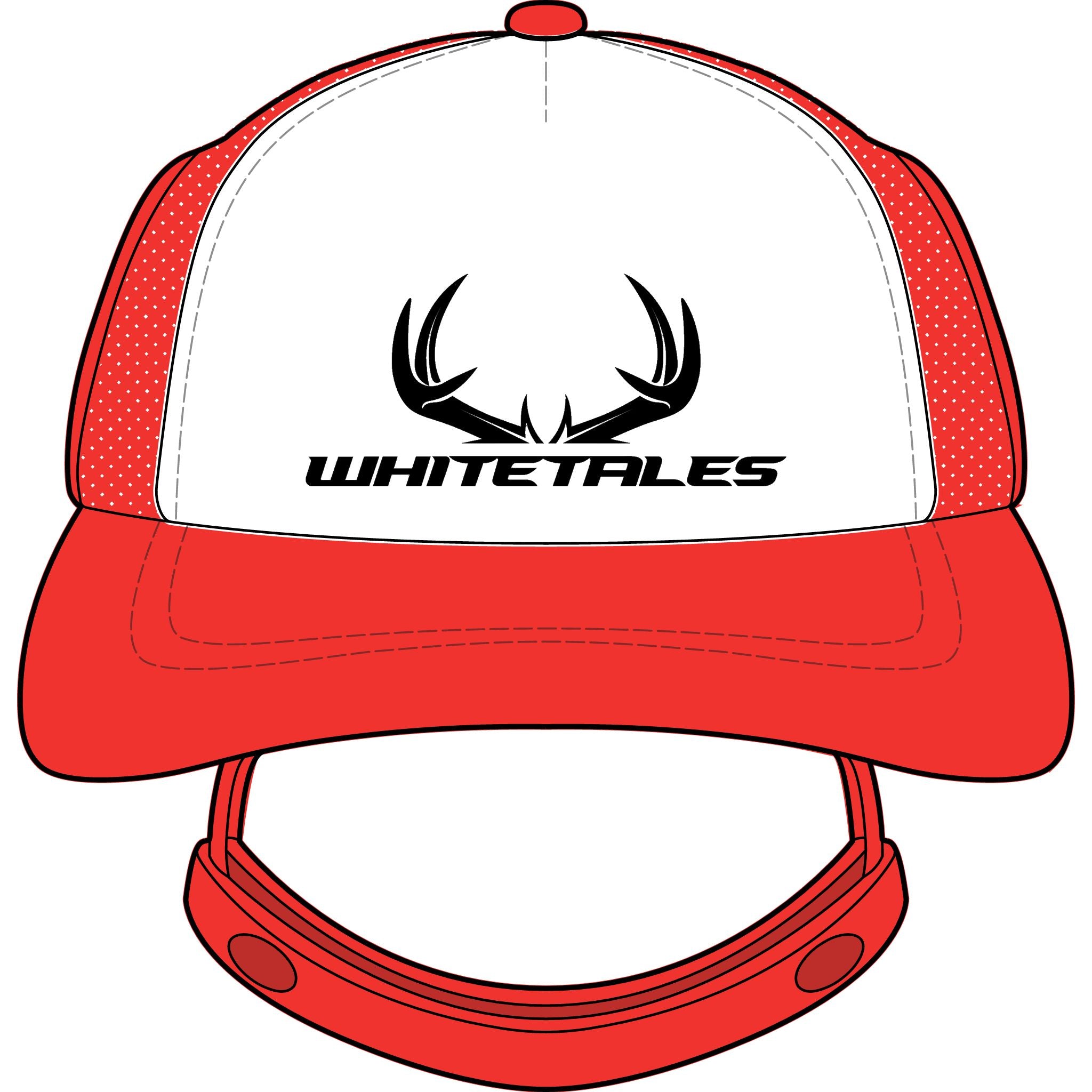 Trucker Hat — Whitetales Antler Logo Foam Back with Chin Strap