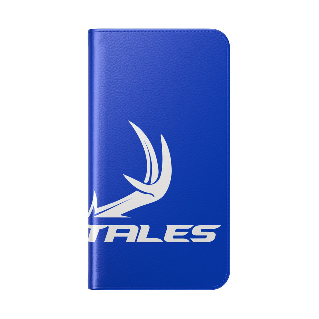 Whitetales Antler Logo Flip Phone Case - Leather Wallet Cover with Card Slots