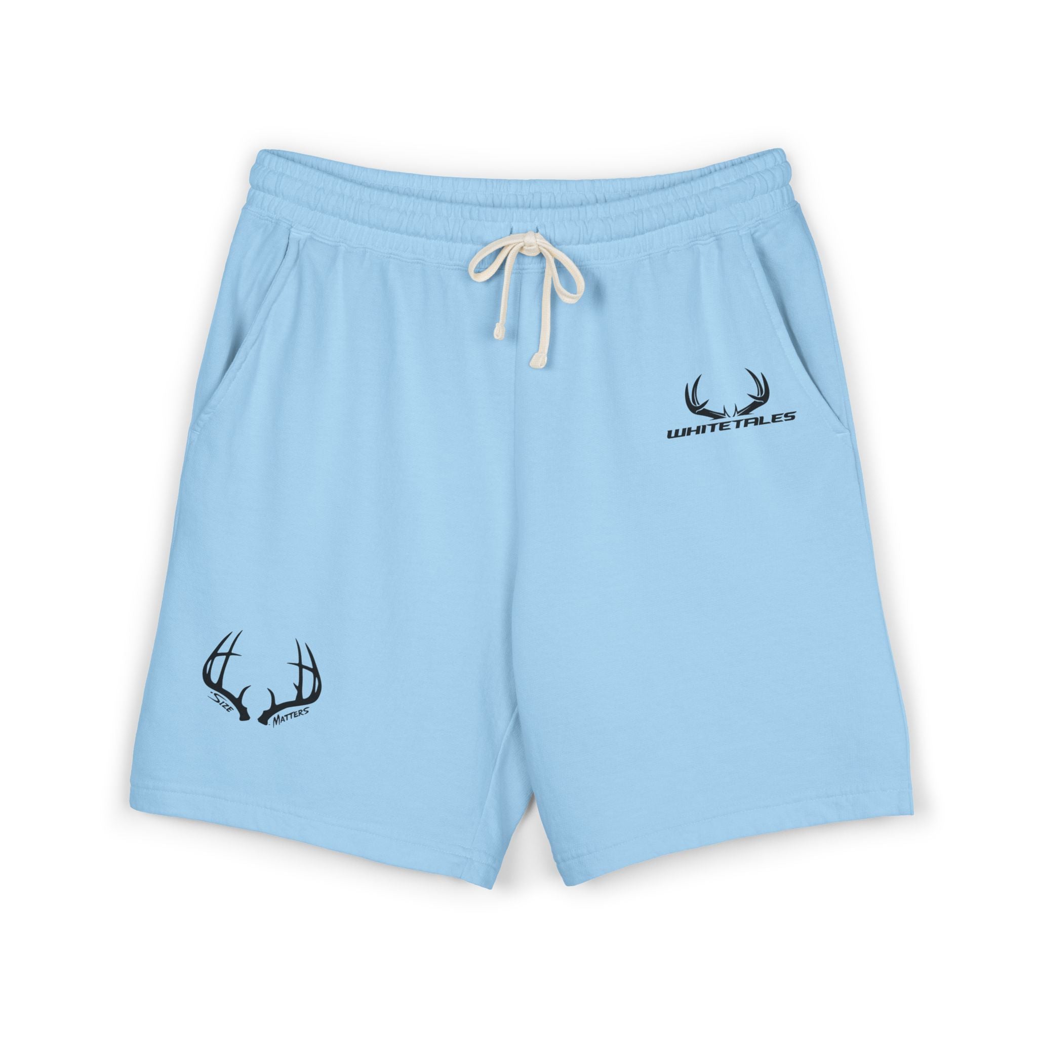 Antler Logo Fleece Sweat Shorts — Lightweight Garment-Dyed Lounge Shorts