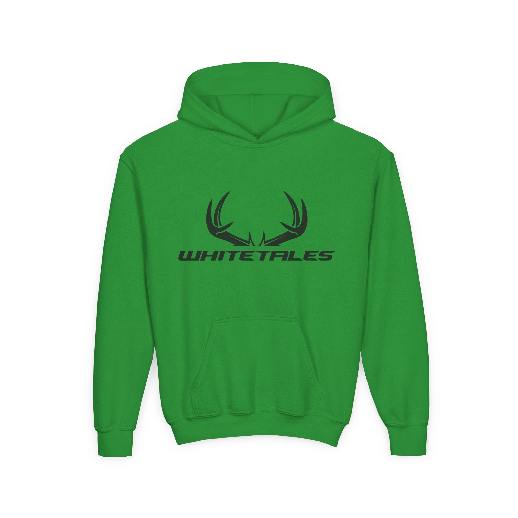 Youth Hoodie — 'Whitetales' Antler Graphic Hoodie (Size Matters Back Design)