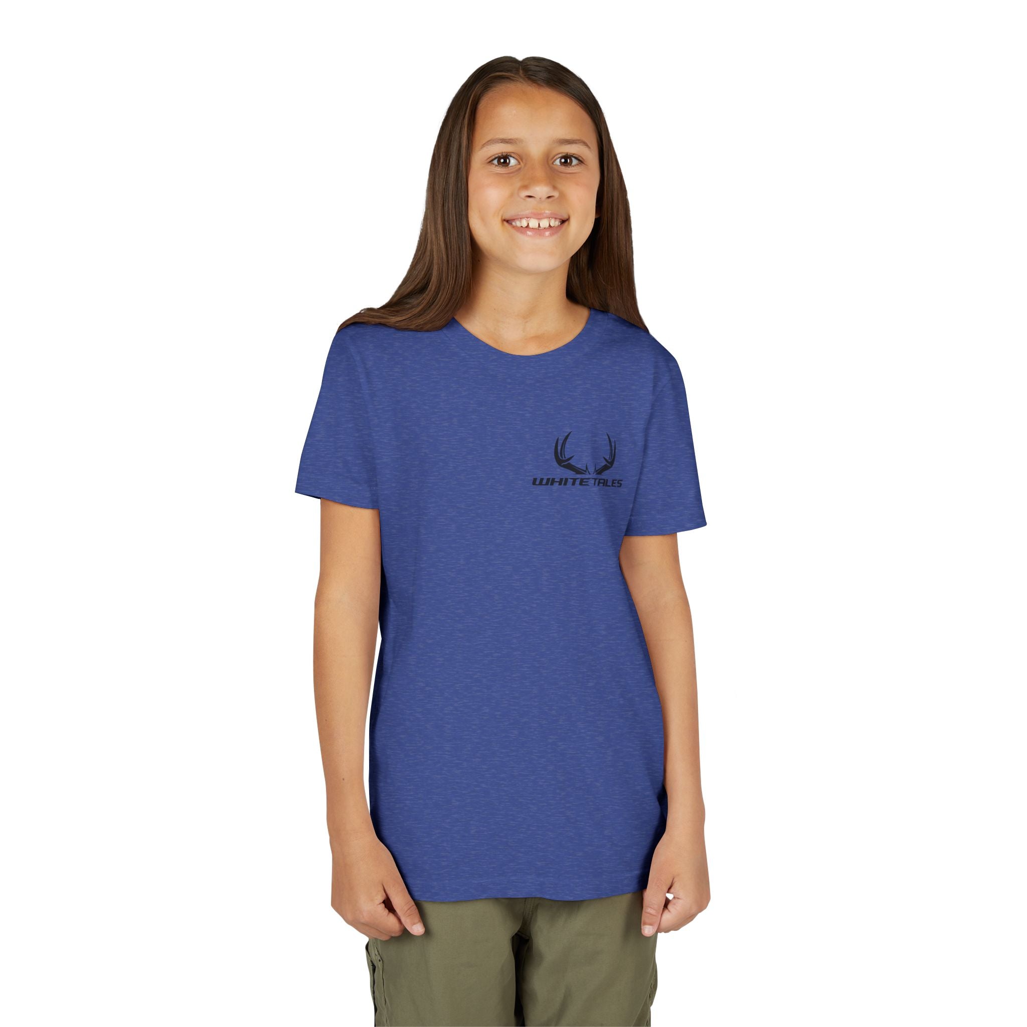 Youth Tee - 'WhiteTales' Antler Logo Kids Graphic Shirt