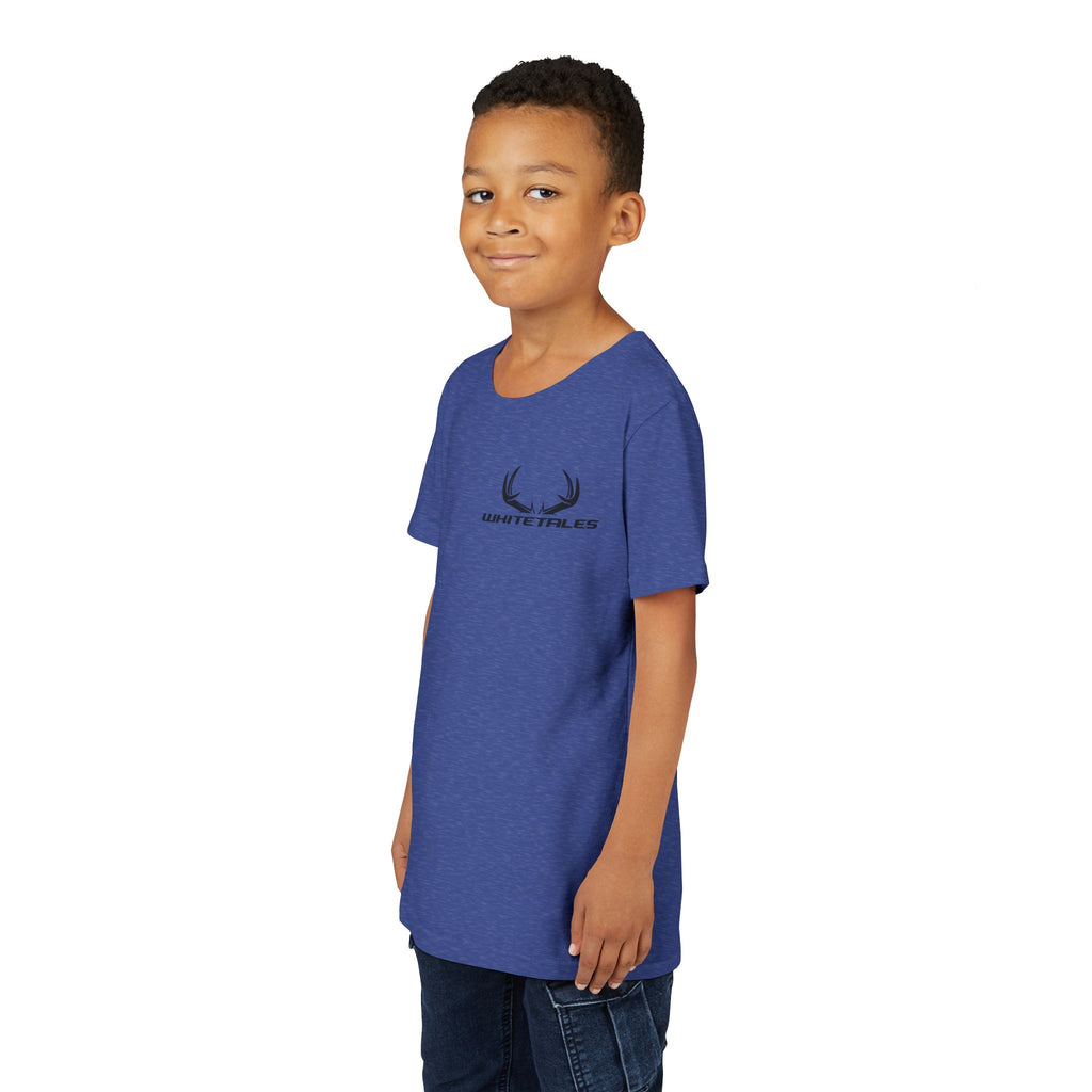 Youth Tee - 'WhiteTales' Antler Logo Kids Graphic Shirt