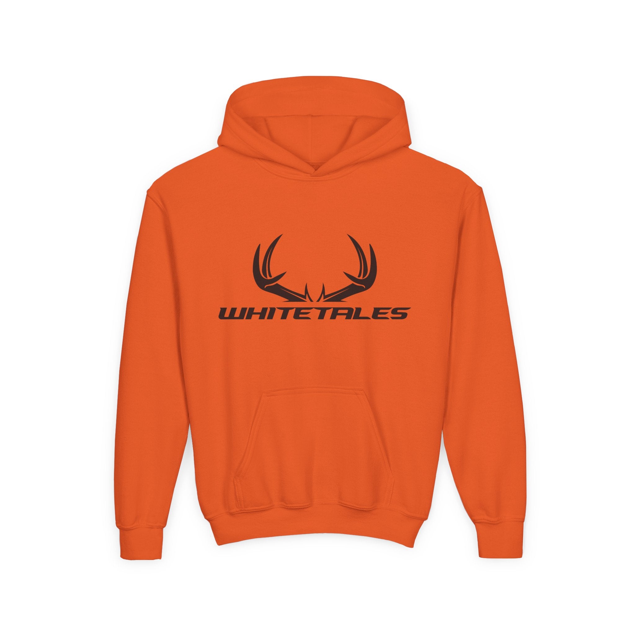 Youth Hoodie — 'Whitetales' Antler Graphic Hoodie (Size Matters Back Design)