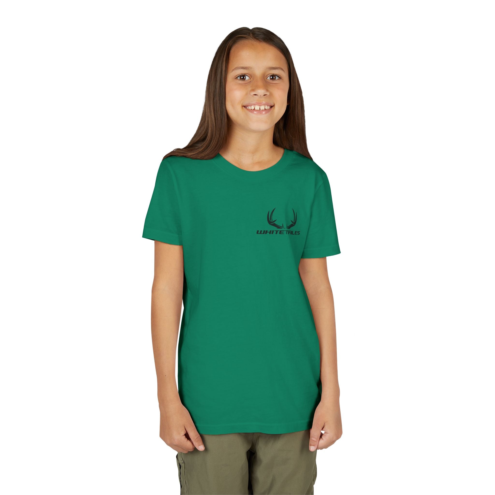 Youth Tee - 'WhiteTales' Antler Logo Kids Graphic Shirt