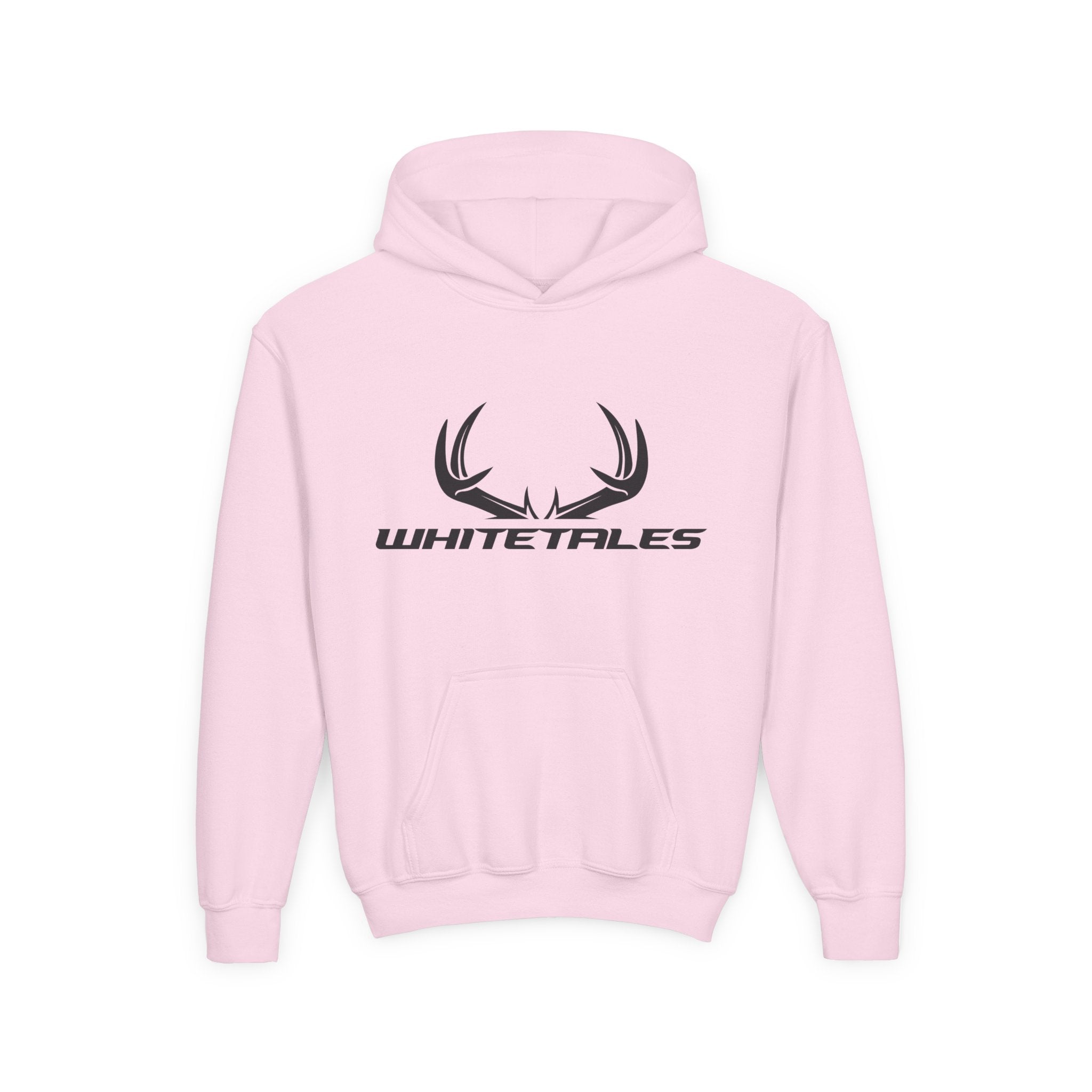 Youth Hoodie — 'Whitetales' Antler Graphic Hoodie (Size Matters Back Design)