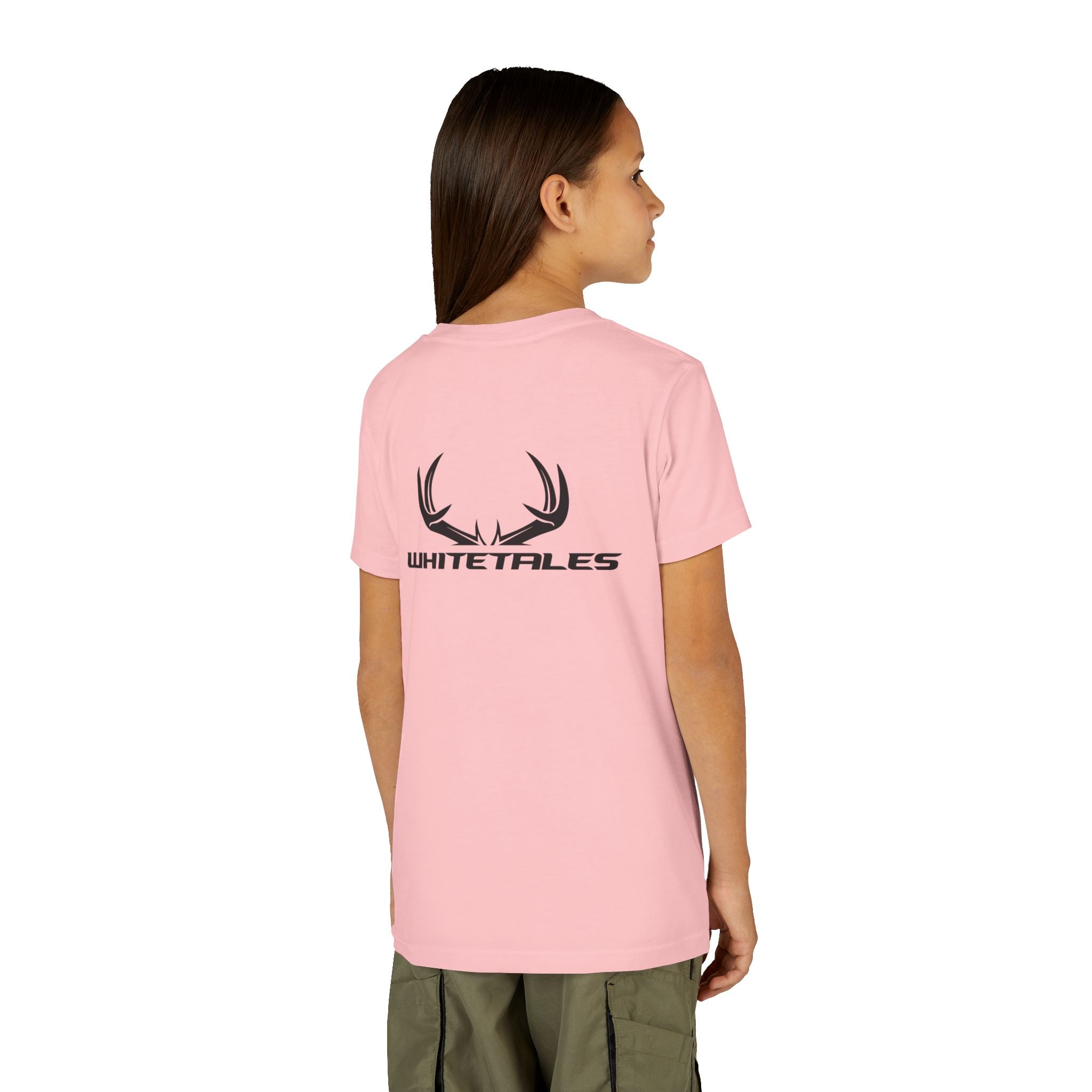 Youth Tee - 'WhiteTales' Antler Logo Kids Graphic Shirt