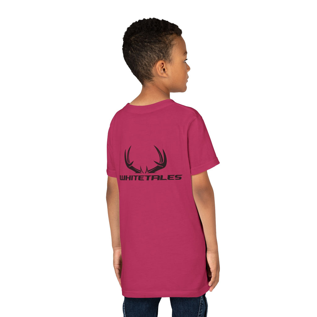 Youth Tee - 'WhiteTales' Antler Logo Kids Graphic Shirt