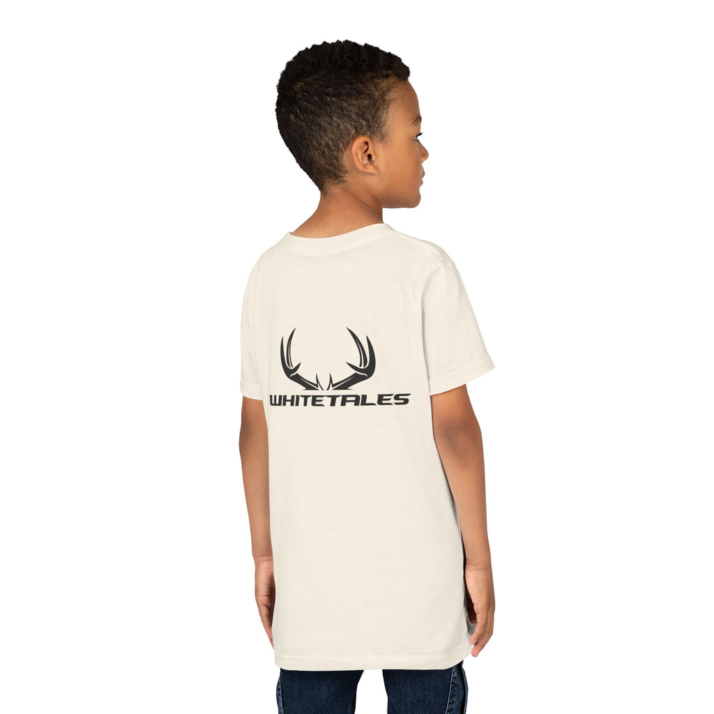 Youth Tee - 'WhiteTales' Antler Logo Kids Graphic Shirt