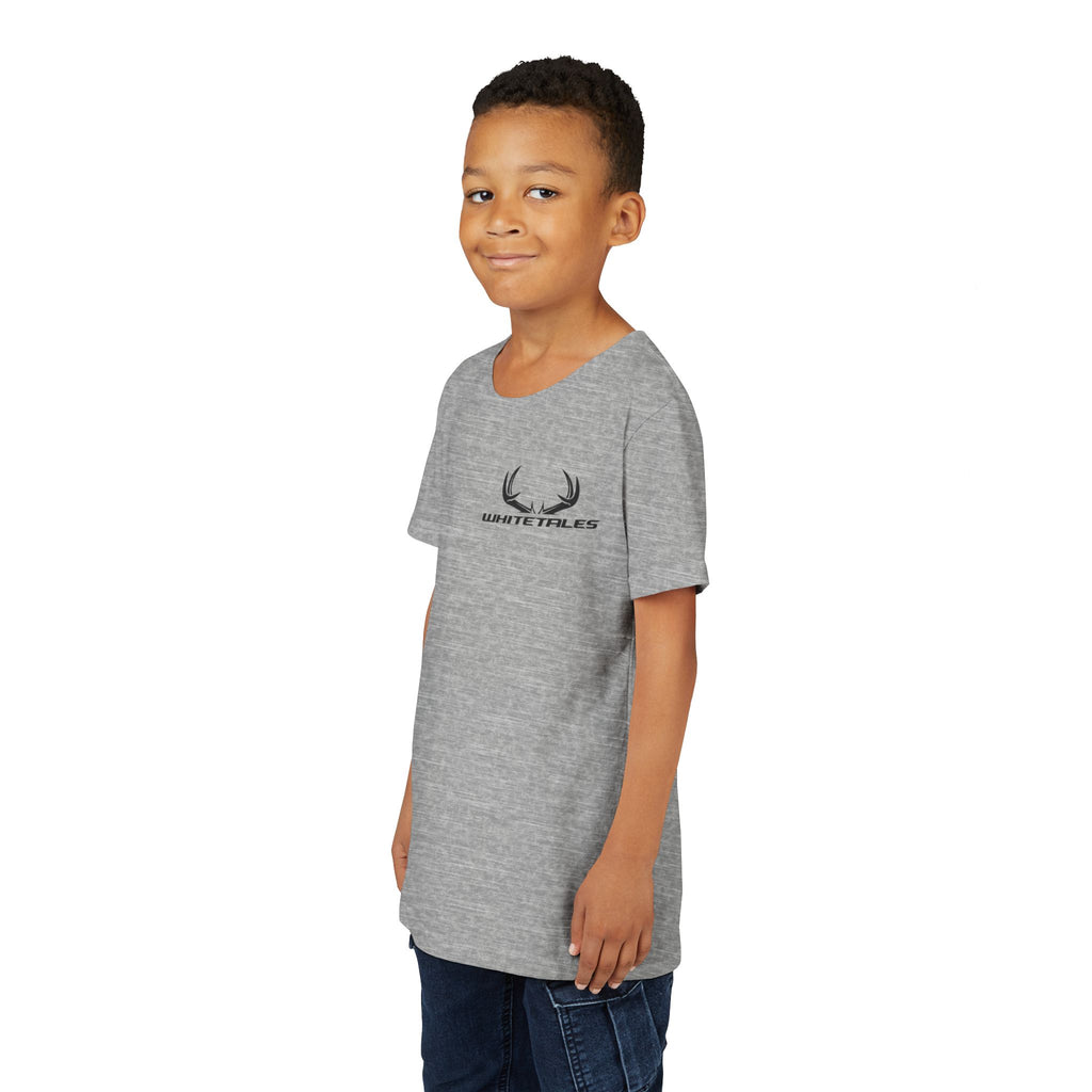 Youth Tee - 'WhiteTales' Antler Logo Kids Graphic Shirt