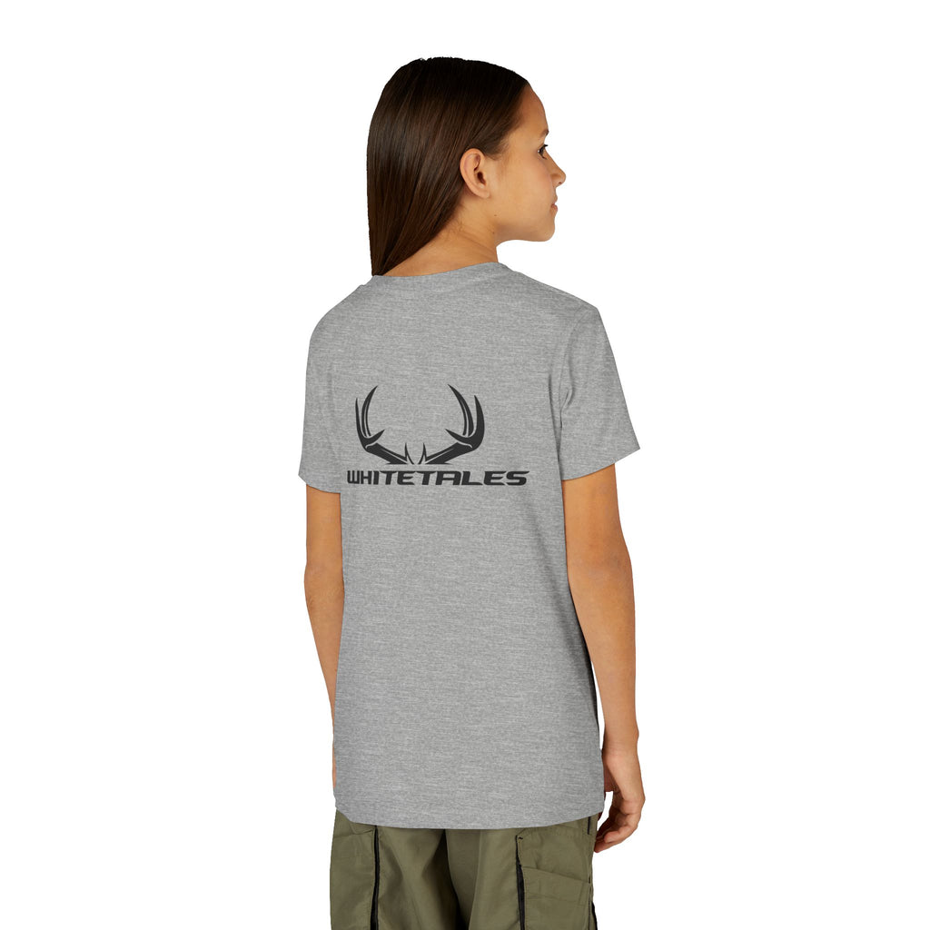 Youth Tee - 'WhiteTales' Antler Logo Kids Graphic Shirt