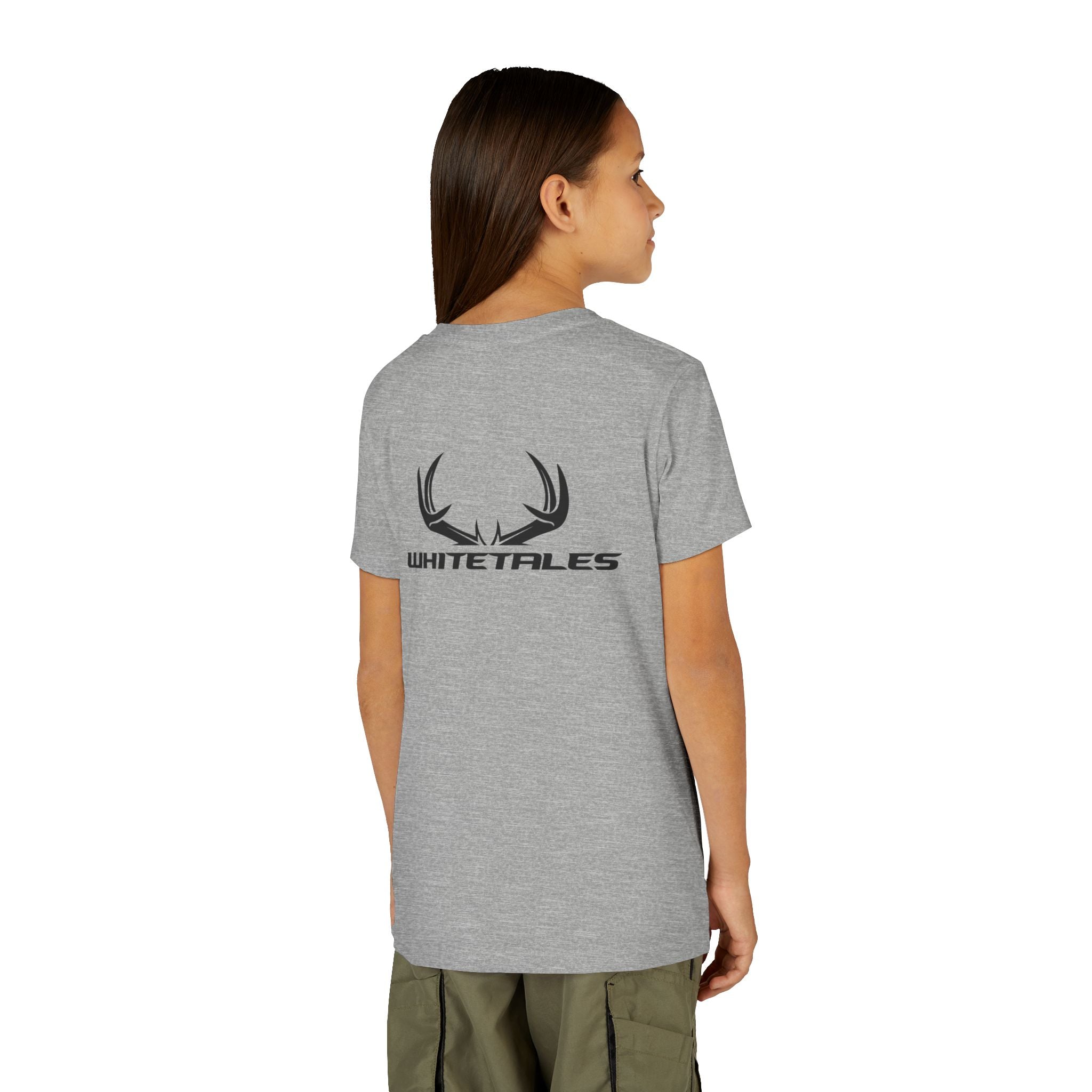Youth Tee - 'WhiteTales' Antler Logo Kids Graphic Shirt