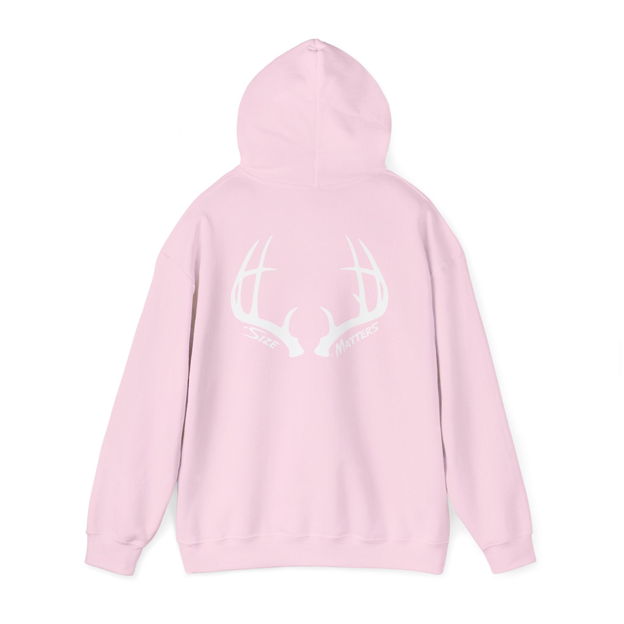 Whitetales Antler and Size Matters Logo Hoodie — Hunting Crewneck Sweatshirt