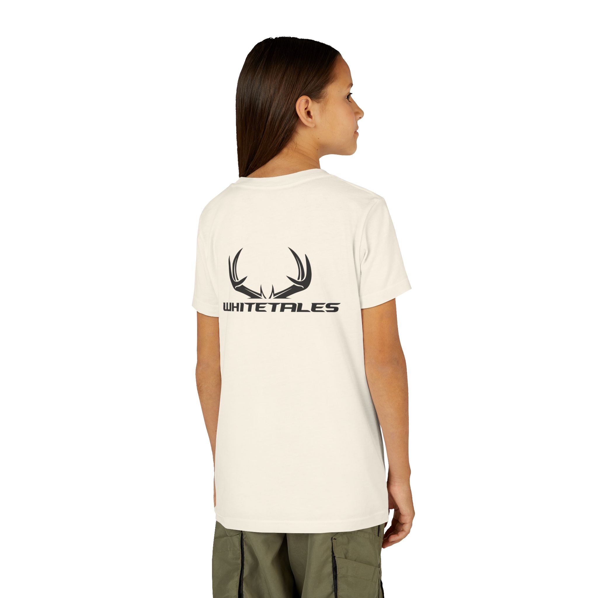 Youth Tee - 'WhiteTales' Antler Logo Kids Graphic Shirt