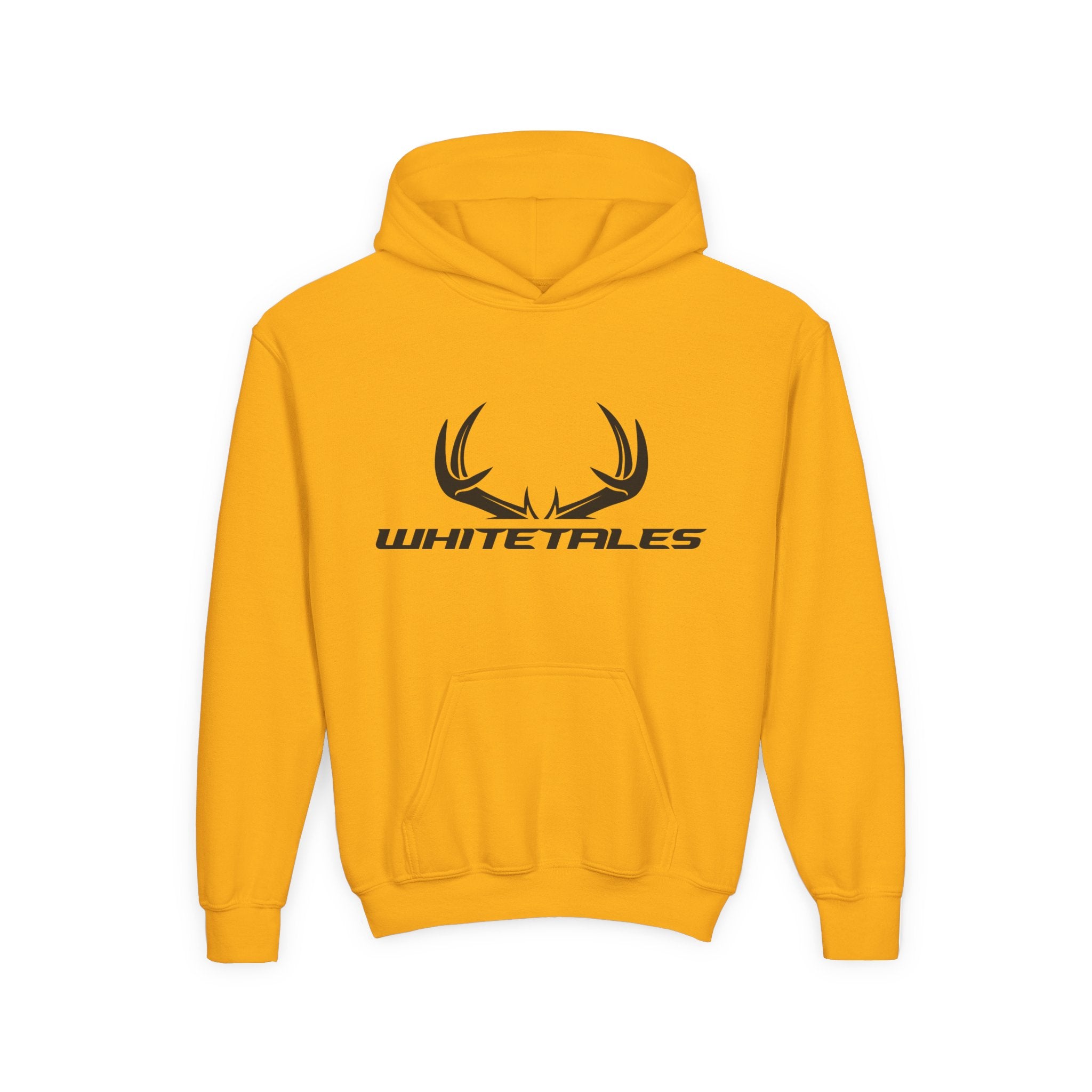 Youth Hoodie — 'Whitetales' Antler Graphic Hoodie (Size Matters Back Design)
