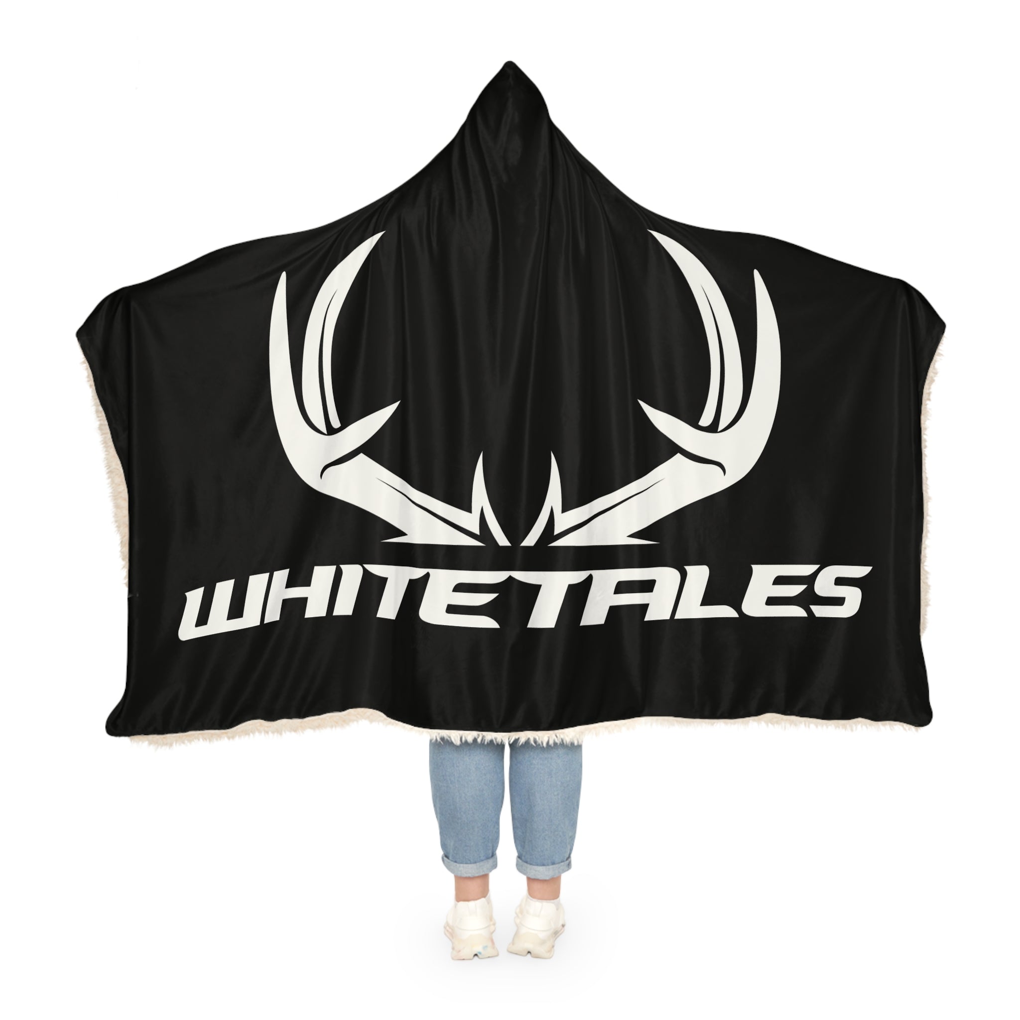 Whitetales Antler Hooded Blanket — Cozy Sherpa Snuggle Throw for Outdoorsmen & Hunters