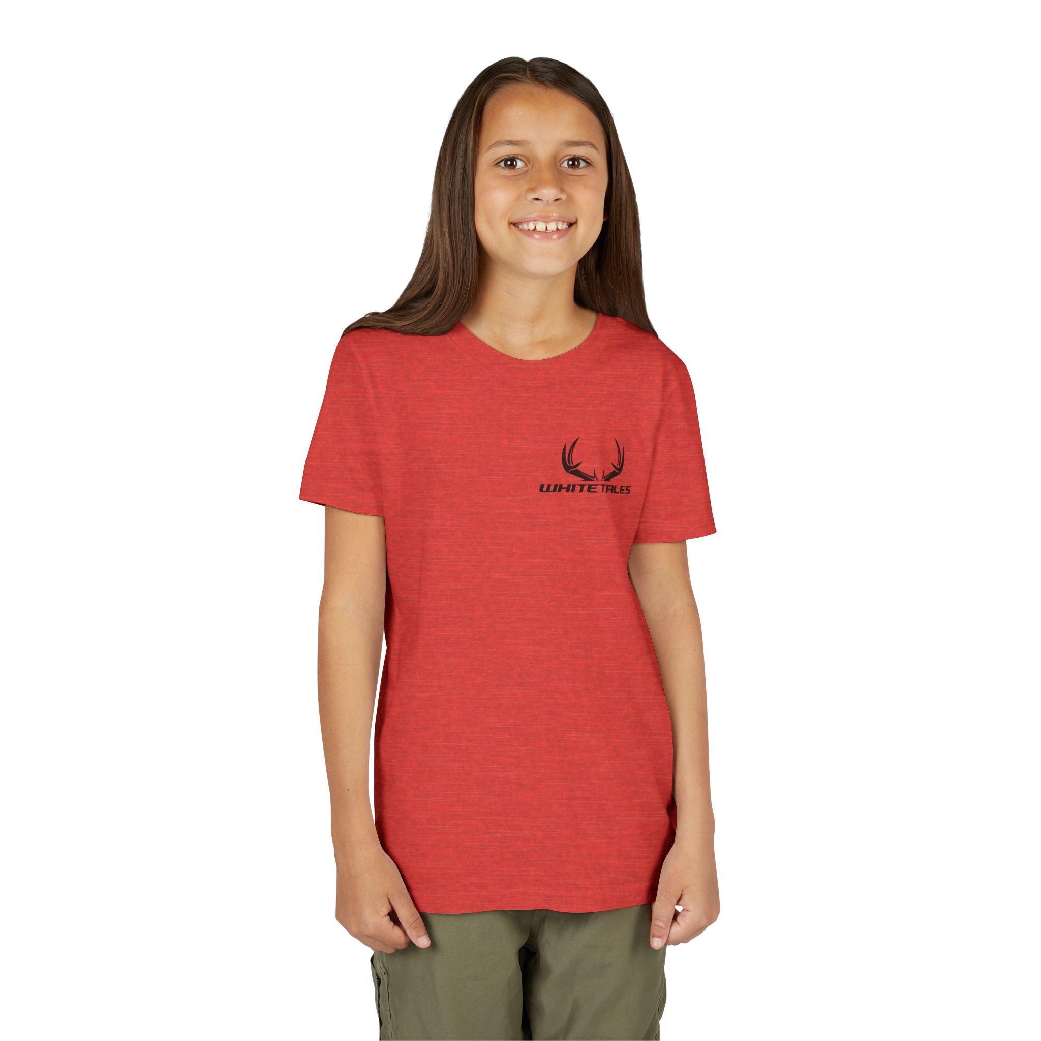 Youth Tee - 'WhiteTales' Antler Logo Kids Graphic Shirt