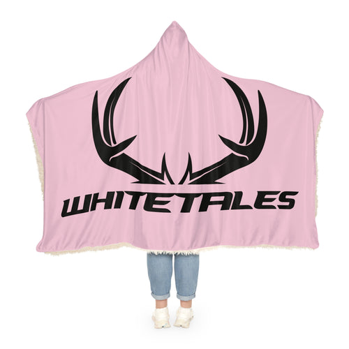 Hooded Blanket — Pink "WHITETALES" Antler Snuggle Throw