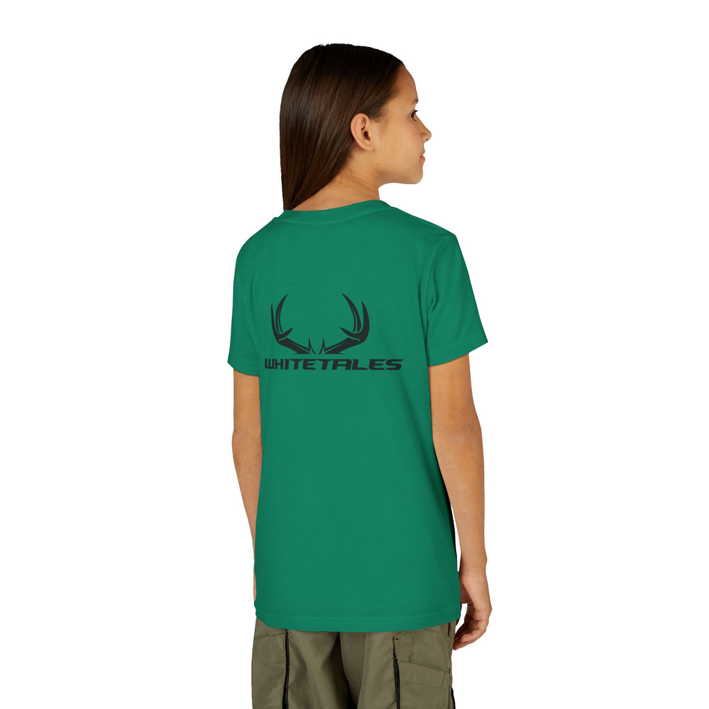 Youth Tee - 'WhiteTales' Antler Logo Kids Graphic Shirt