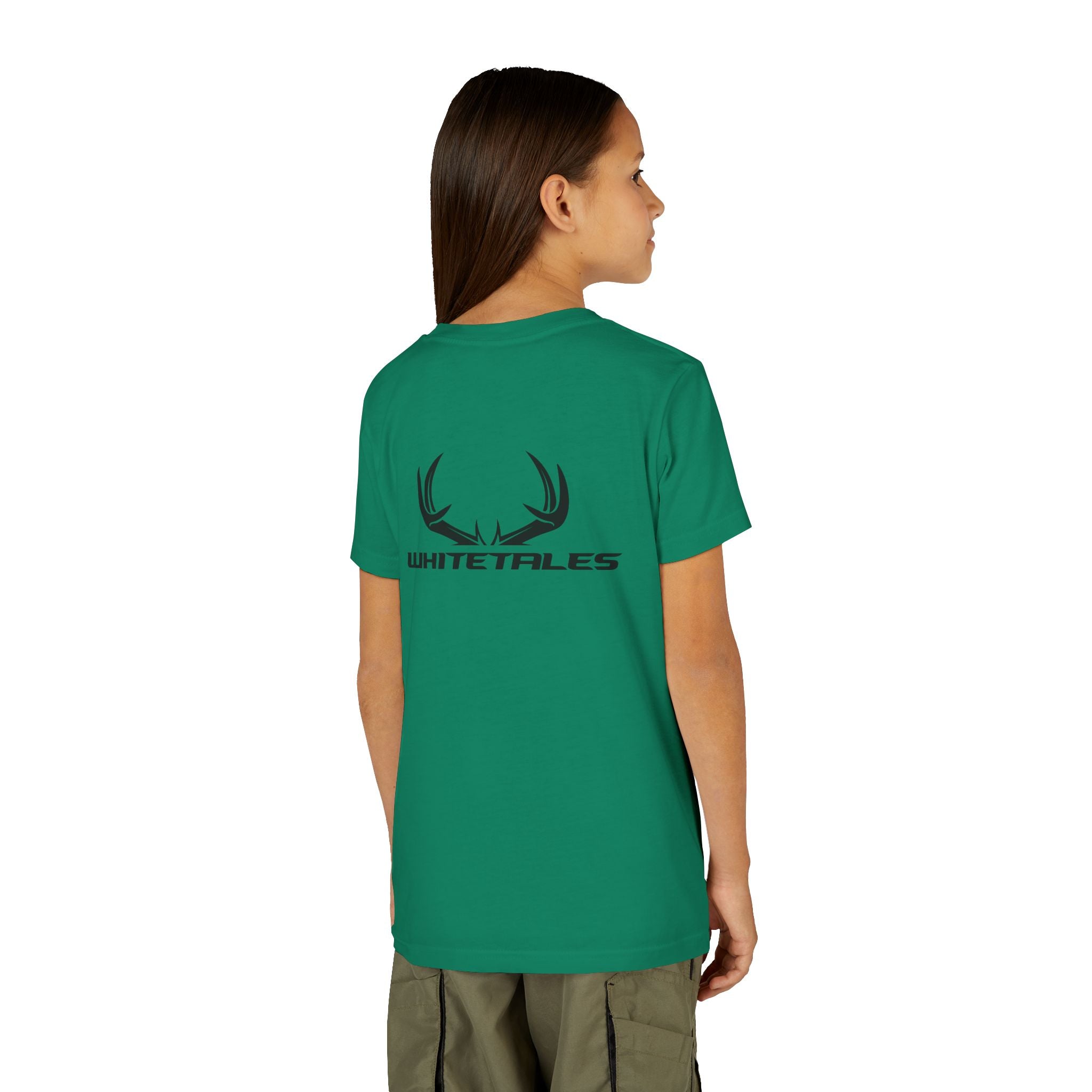 Youth Tee - 'WhiteTales' Antler Logo Kids Graphic Shirt