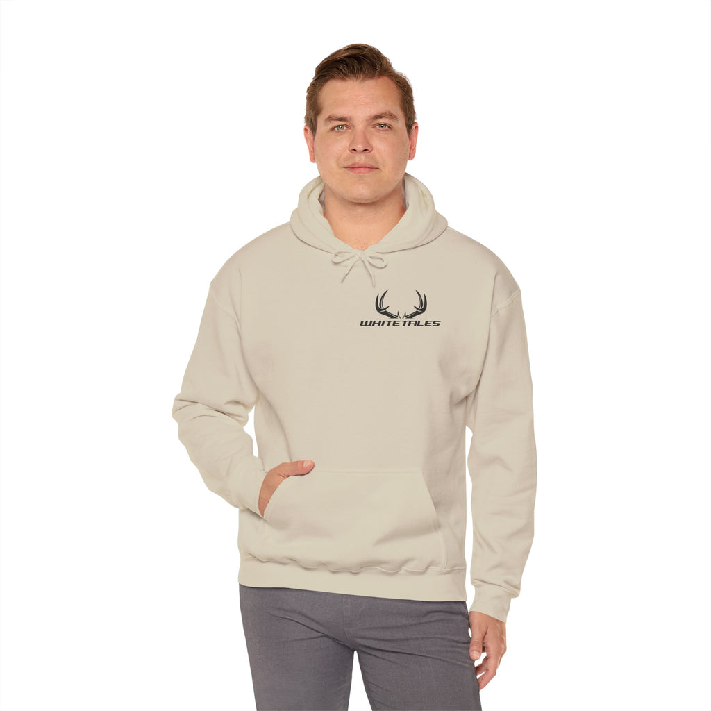 Whitetales Antler Logo Hoodie — Minimal Hunting Pullover