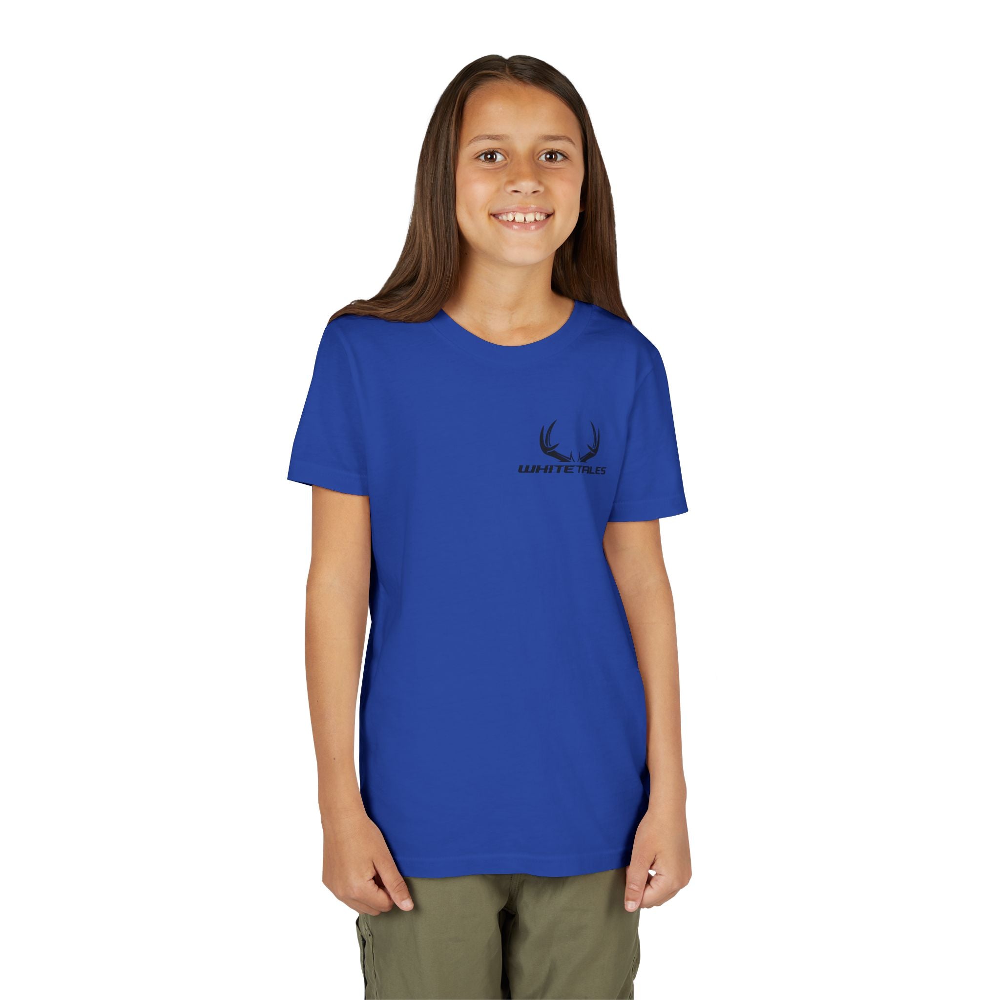 Youth Tee - 'WhiteTales' Antler Logo Kids Graphic Shirt