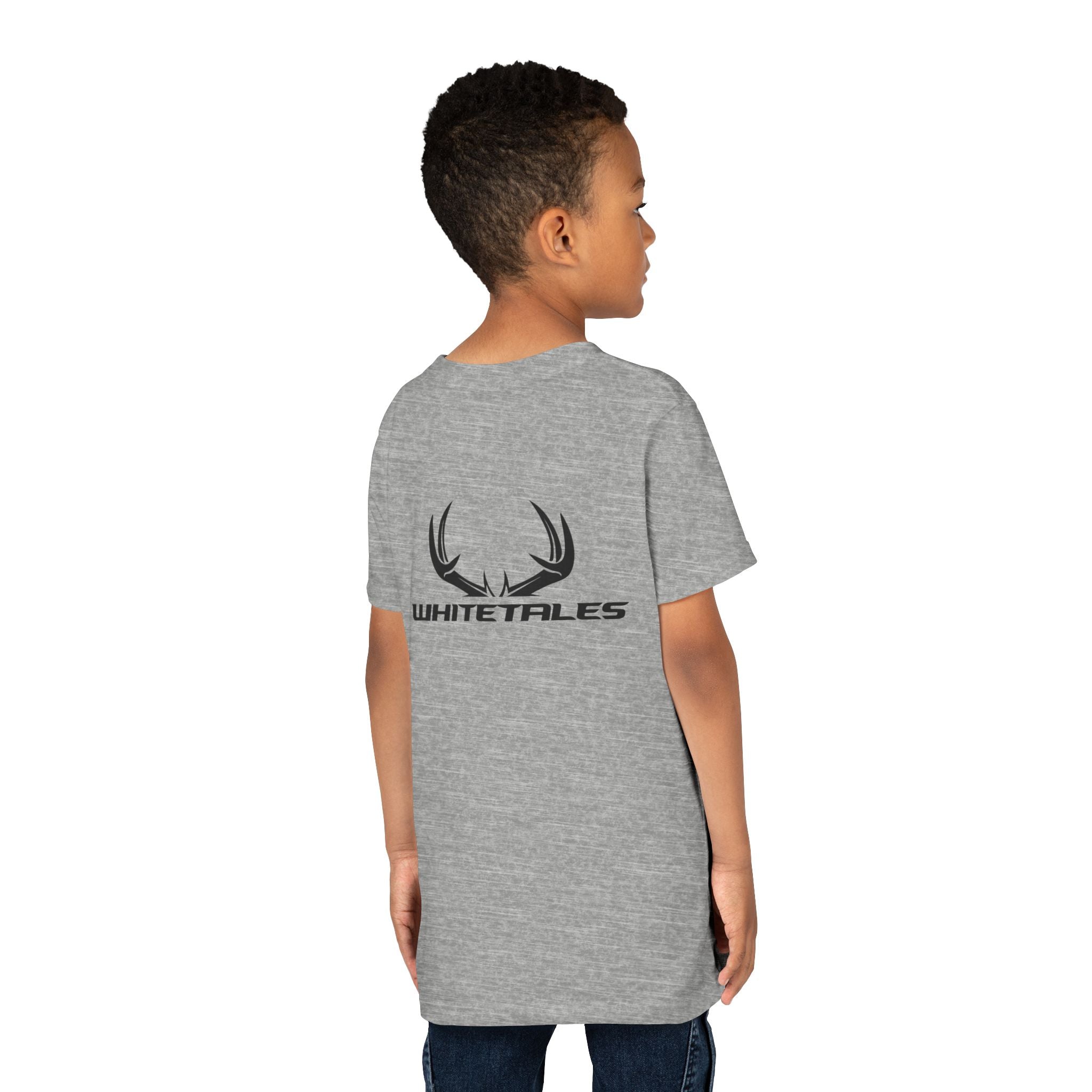 Youth Tee - 'WhiteTales' Antler Logo Kids Graphic Shirt