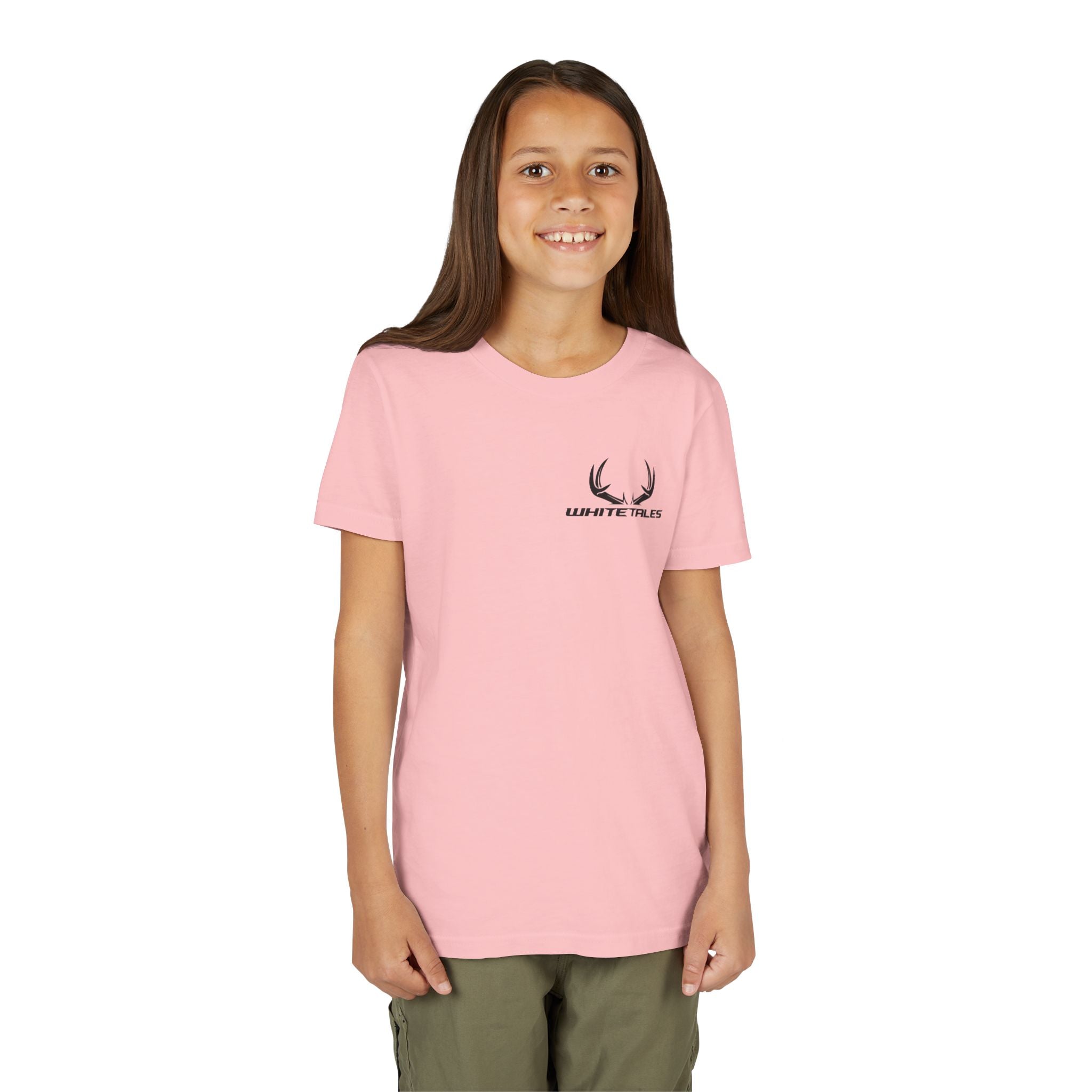 Youth Tee - 'WhiteTales' Antler Logo Kids Graphic Shirt