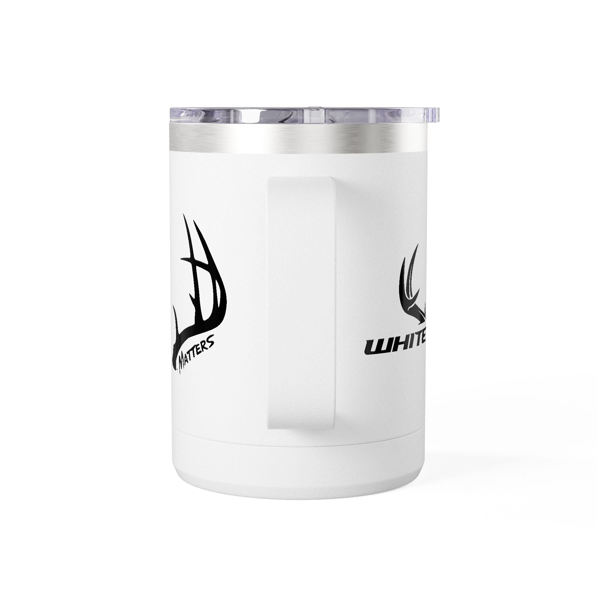 15oz Antler Tumbler Mug — 'Size Matters' Hunting Coffee Travel Cup