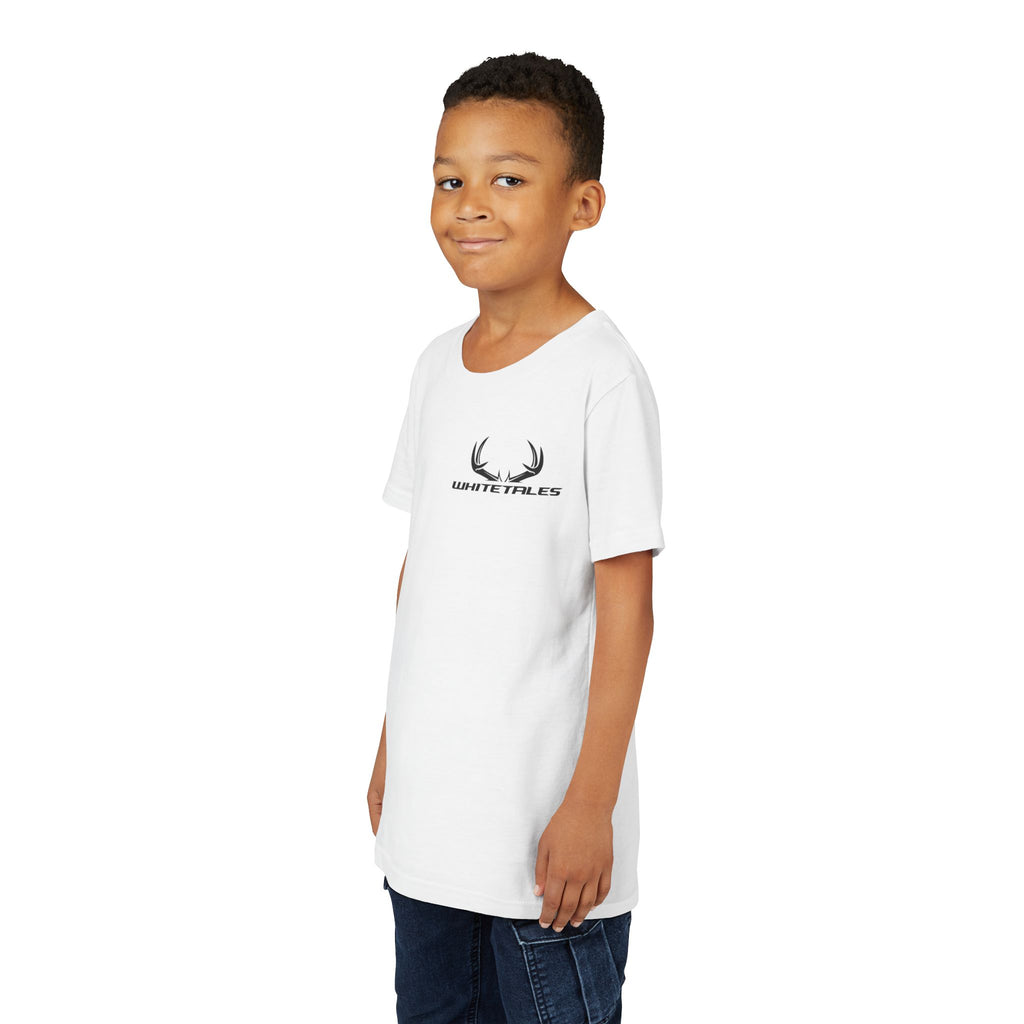 Youth Tee - 'WhiteTales' Antler Logo Kids Graphic Shirt