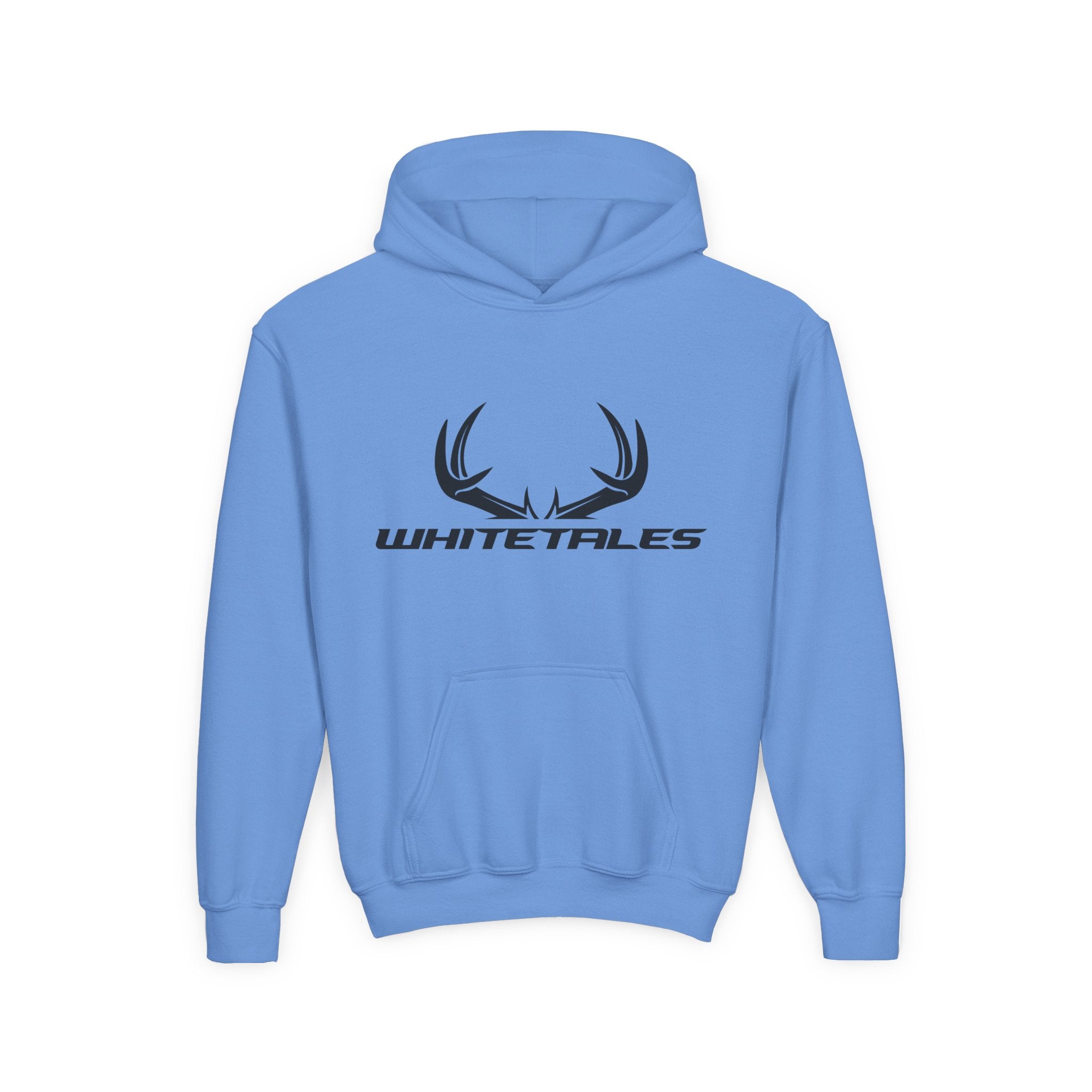 Youth Hoodie — 'Whitetales' Antler Graphic Hoodie (Size Matters Back Design)
