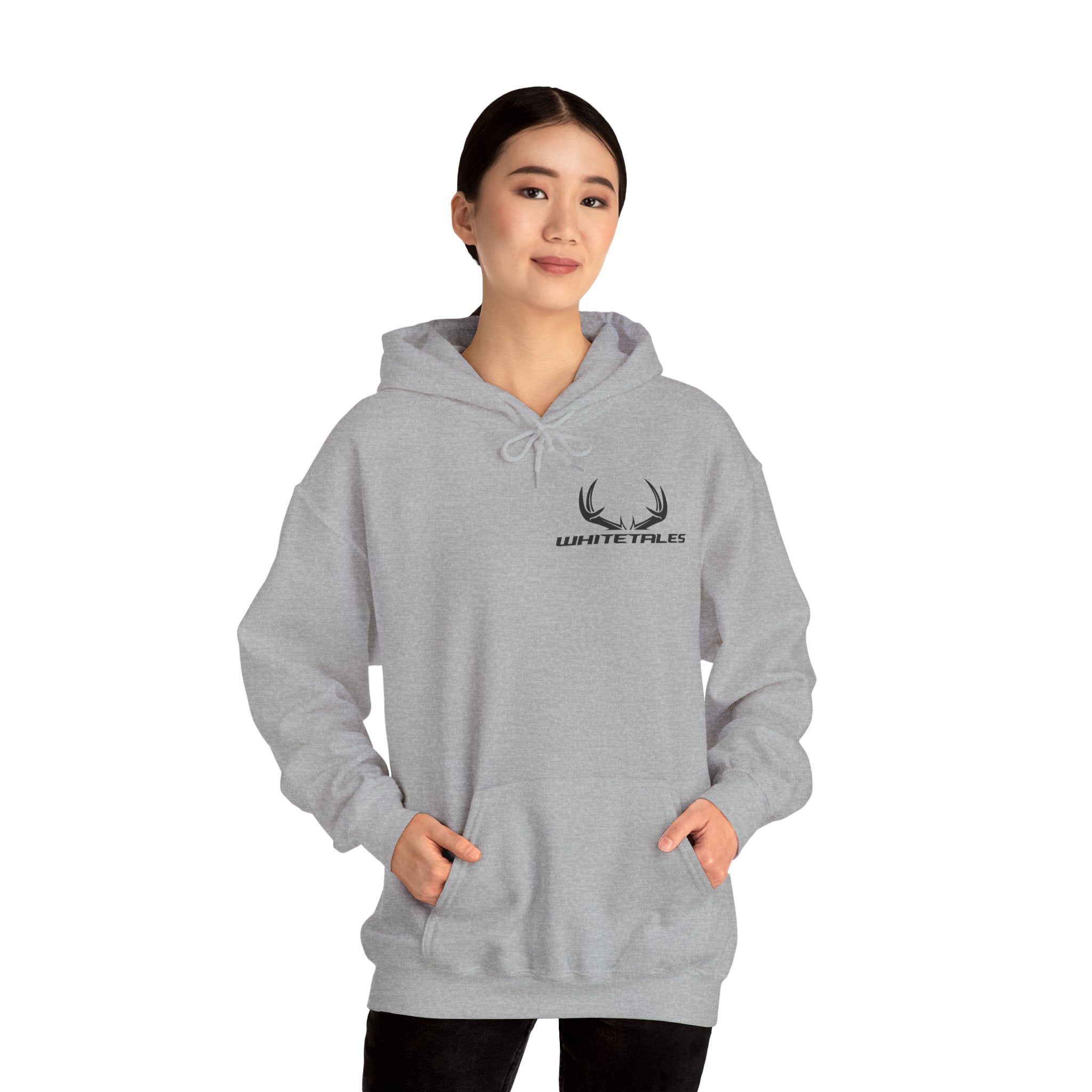 Whitetales Antler Logo Hoodie — Minimal Hunting Pullover