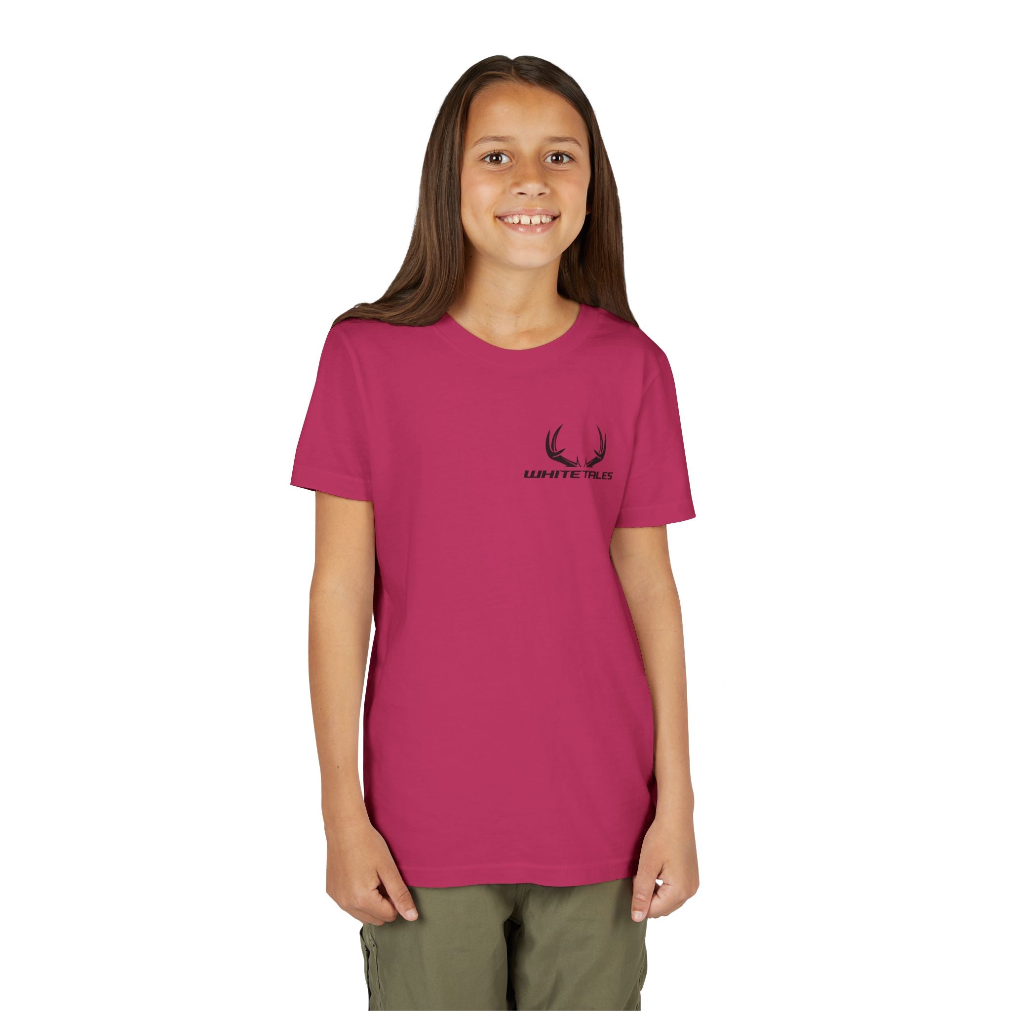Youth Tee - 'WhiteTales' Antler Logo Kids Graphic Shirt